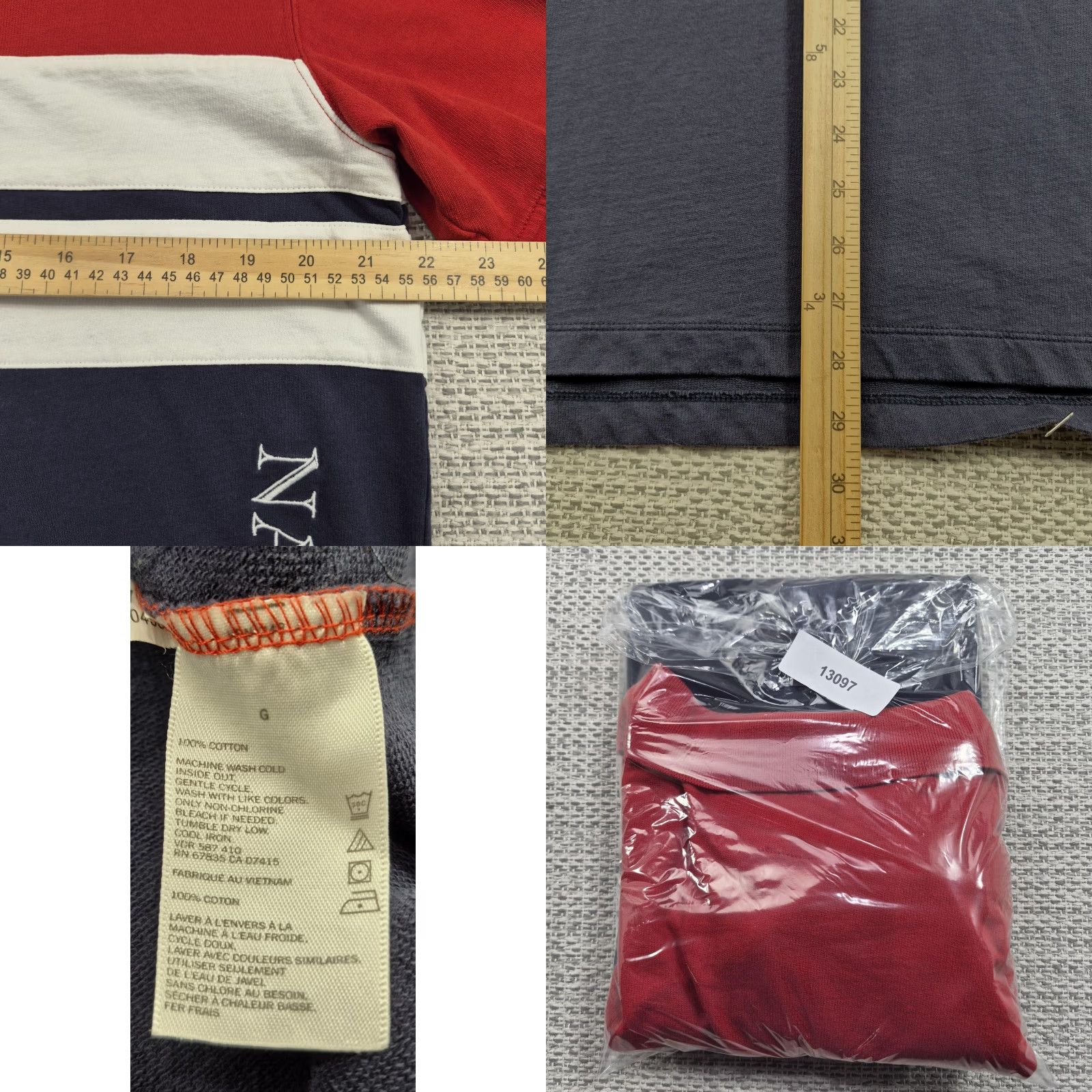 Nautica Nautica Polo Shirt Mens Large Colorblock Red White Navy Knit Shirt Size US L / EU 52-54 / 3 - 8 Thumbnail