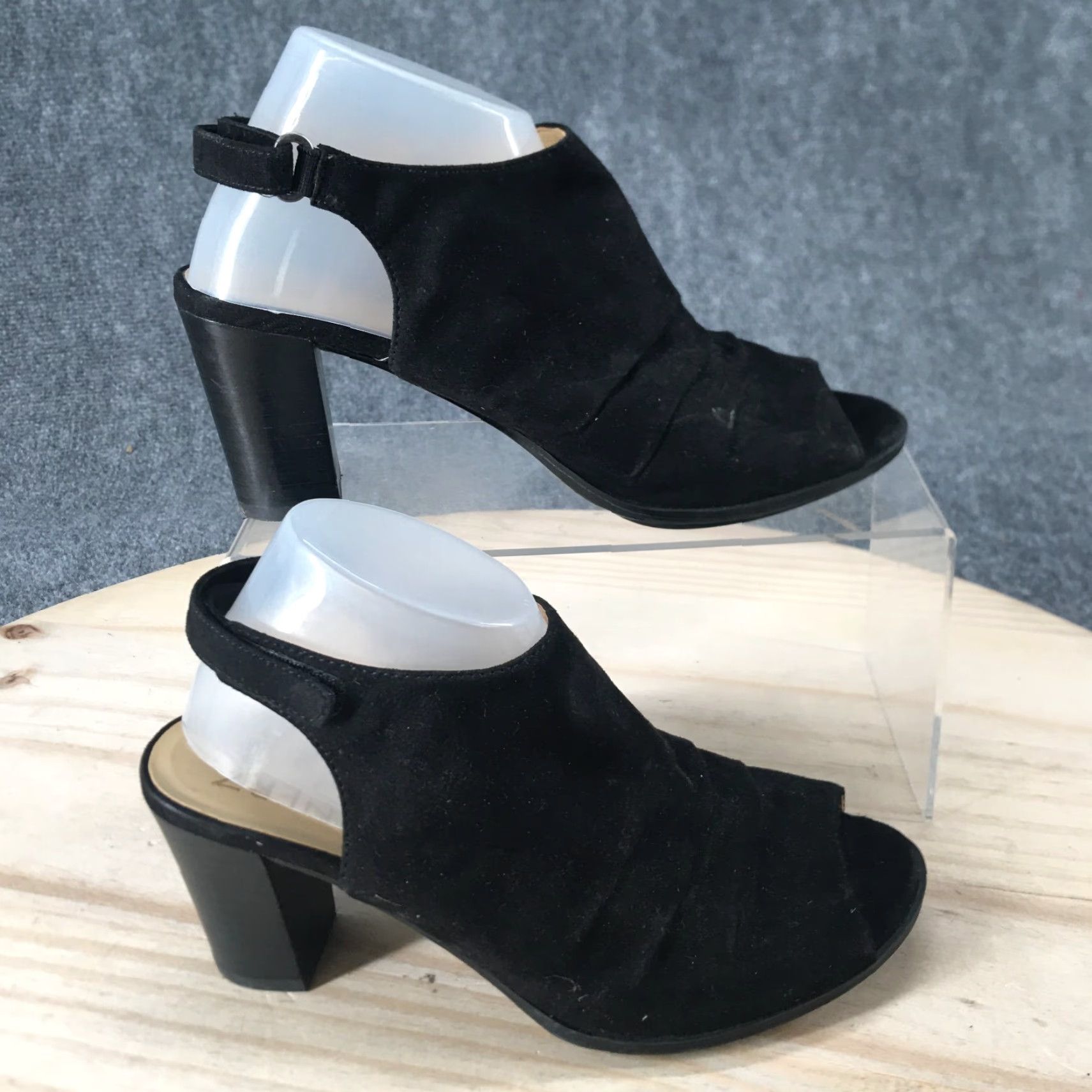 Naturalizer Naturalizer Sandals Womens 6 M Lago Slingback Black Fabric Block Heels Casual Size US 6 / IT 36 - 2 Thumbnail