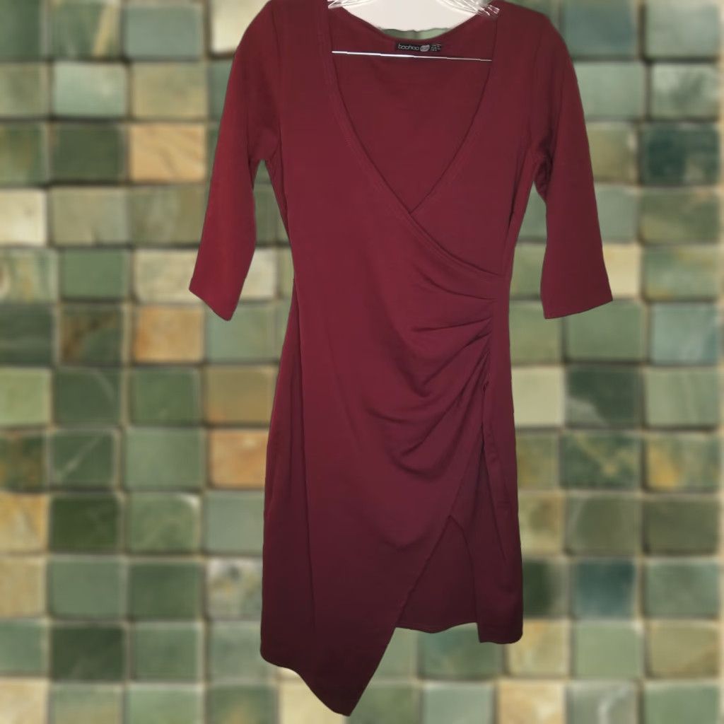 Boohoo Boohoo Night Dress Womens Red Short Sleeve Size 8 Midi Size 30" / US 8 / IT 44 - 1 Thumbnail