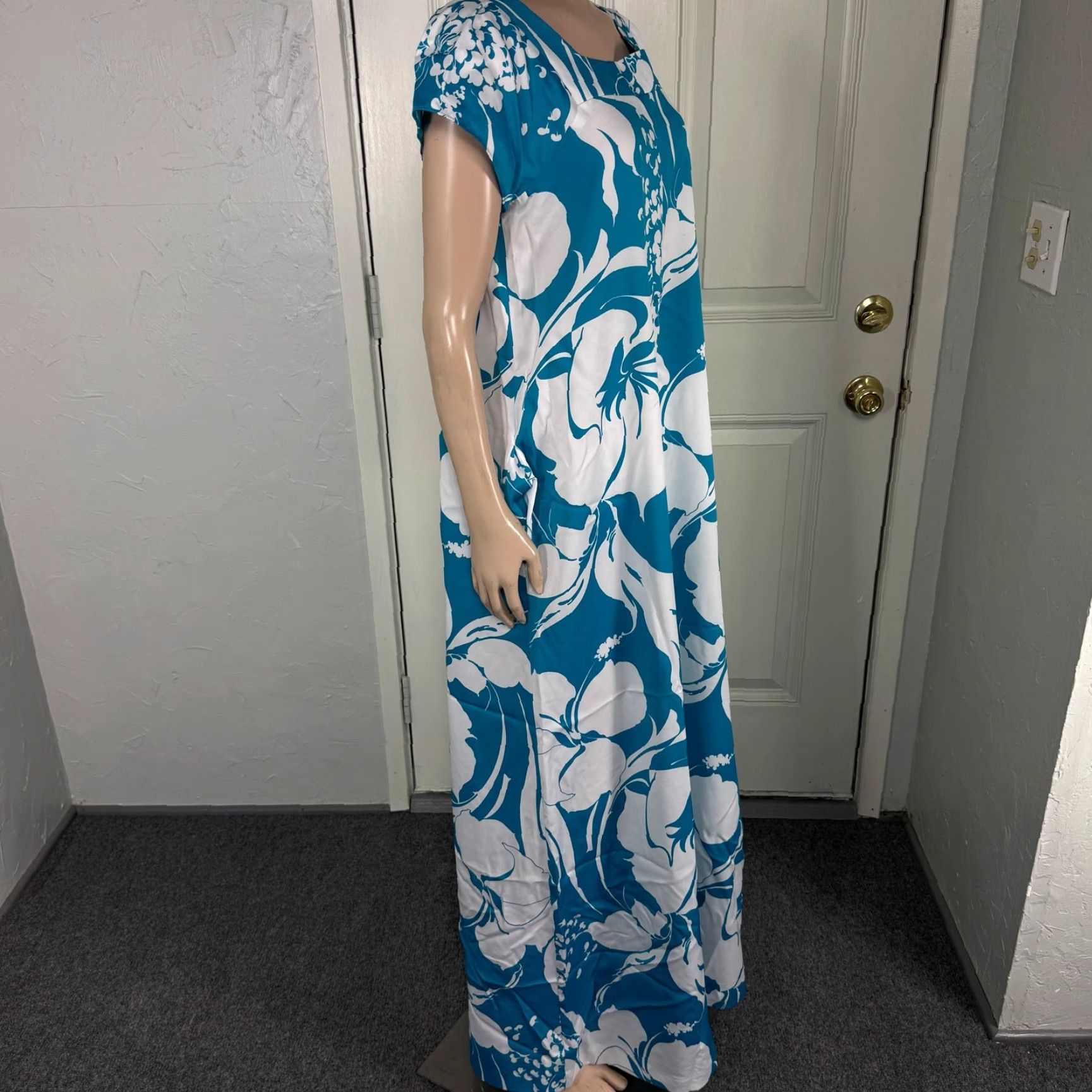 Vintage VINTAGE Waltah Clarke Dress Maxi Bohemian Women's 70s Polyester Blue 12 XS/S Size XS / US 0-2 / IT 36-38 - 6 Thumbnail