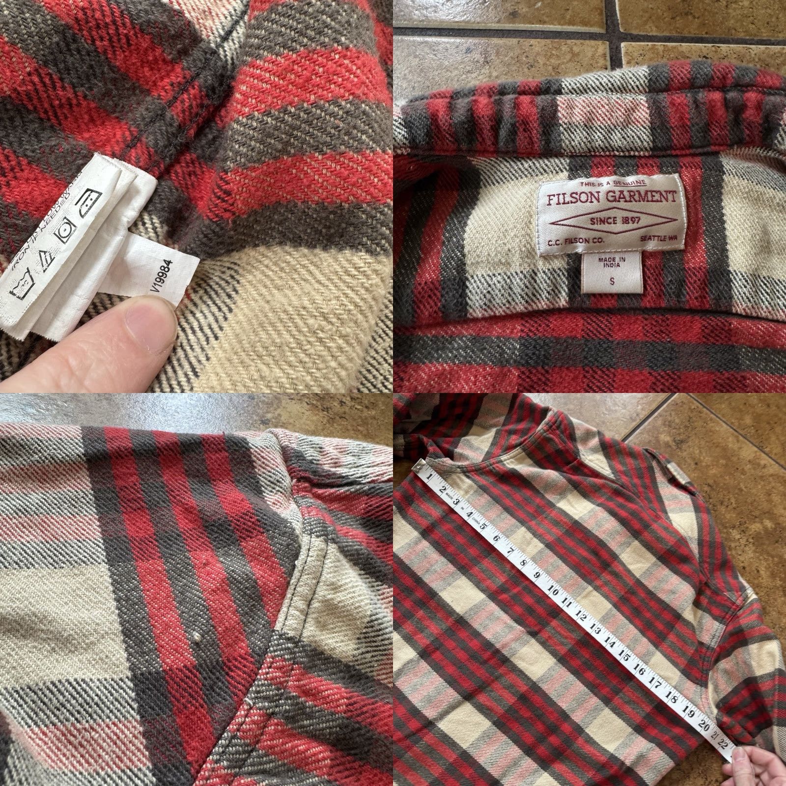 Filson Filson Cotton Flannel Work Shirt S Plaid Red Green Black VTG Chore Button-Up Size US S / EU 44-46 / 1 - 8 Thumbnail