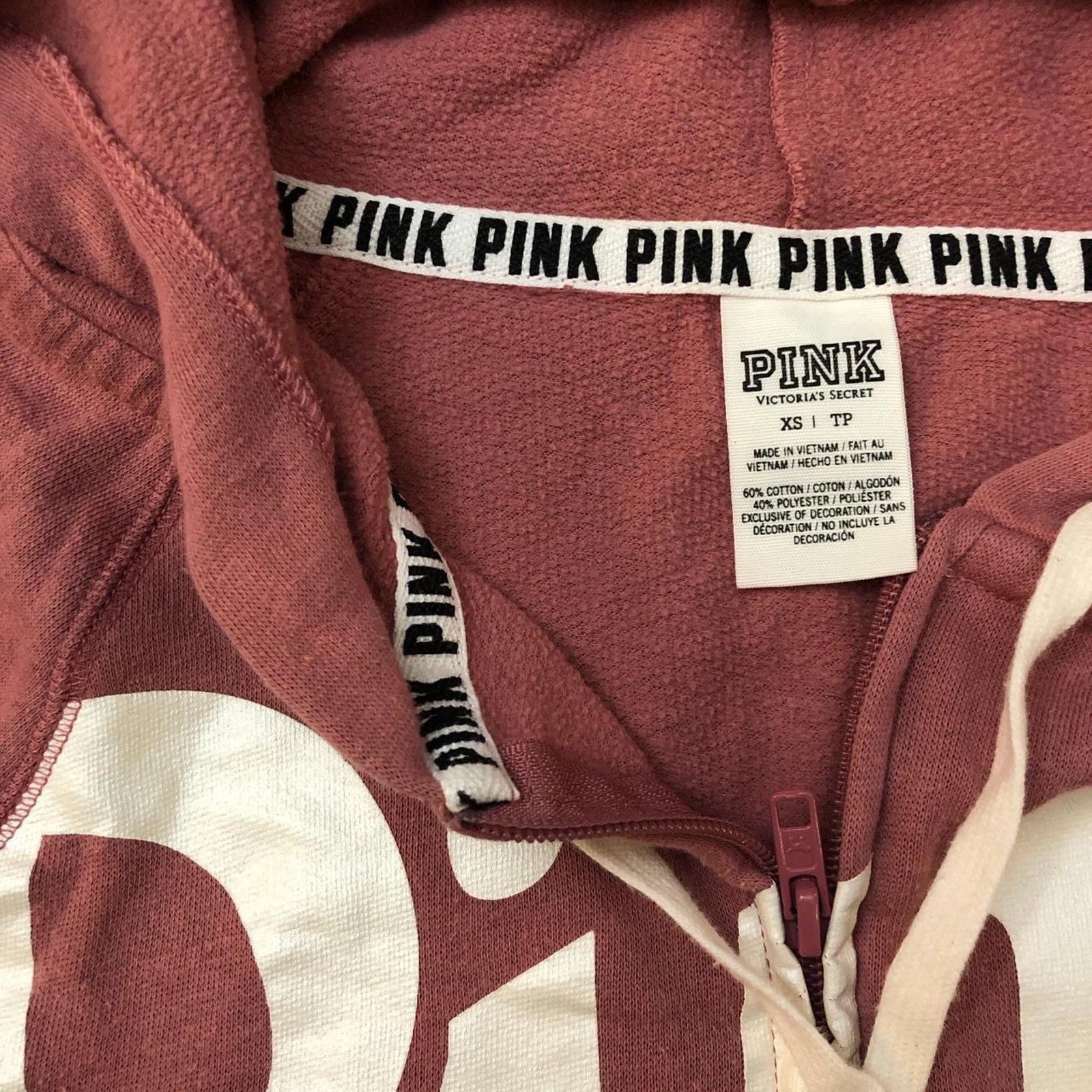 Victoria's Secret Retro Pink - Victoria’s Secret Full Zip Graphic Logo Jacket Size XS / US 0-2 / IT 36-38 - 4 Thumbnail