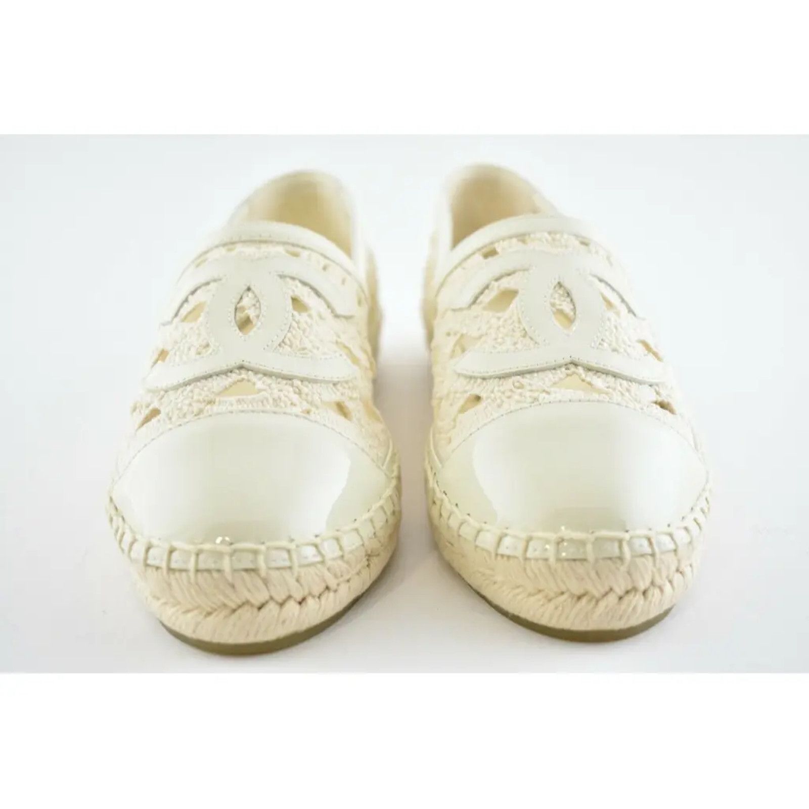 Chanel 20S Patent Leather CC Logo Espadrille Slip On Ballet Flat 36 Size US 6 / IT 36 - 7 Thumbnail