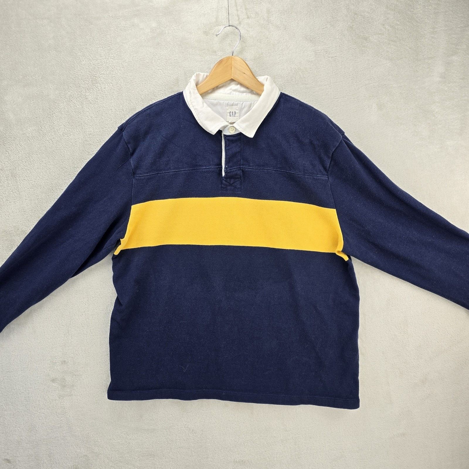 Gap Gap Rugby Polo Shirt Men XL Navy Blue Yellow Colorblock Size US XL / EU 56 / 4 - 2 Thumbnail
