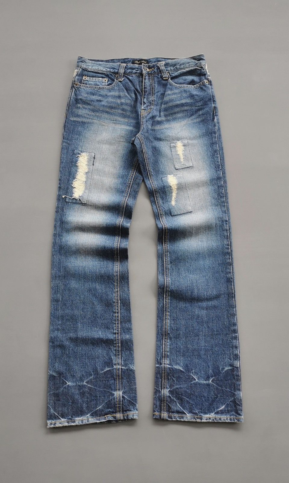 Japanese Brand Beach Sound Distressed Patchwork Reworked Jeans Size US 31 - 7 Thumbnail