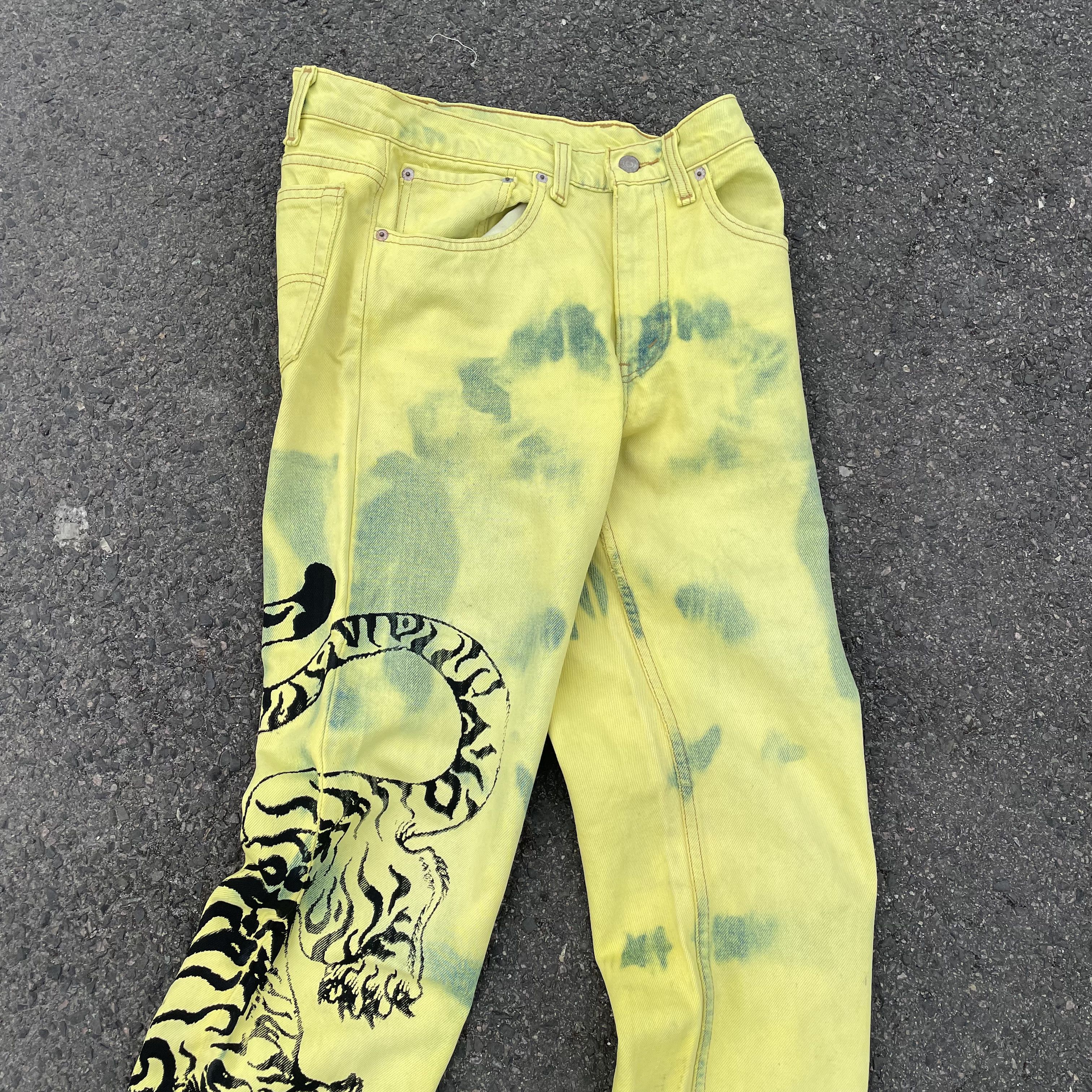 Levi's Vintage Levi's Custom Tiger Pants Graphic Bleach Wash Y2K Size US 31 - 6 Thumbnail