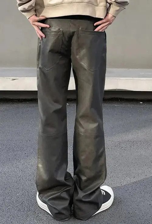 VIBE Streetwear Casual Straight Leg Leather Pant Size US 33 - 4 Thumbnail