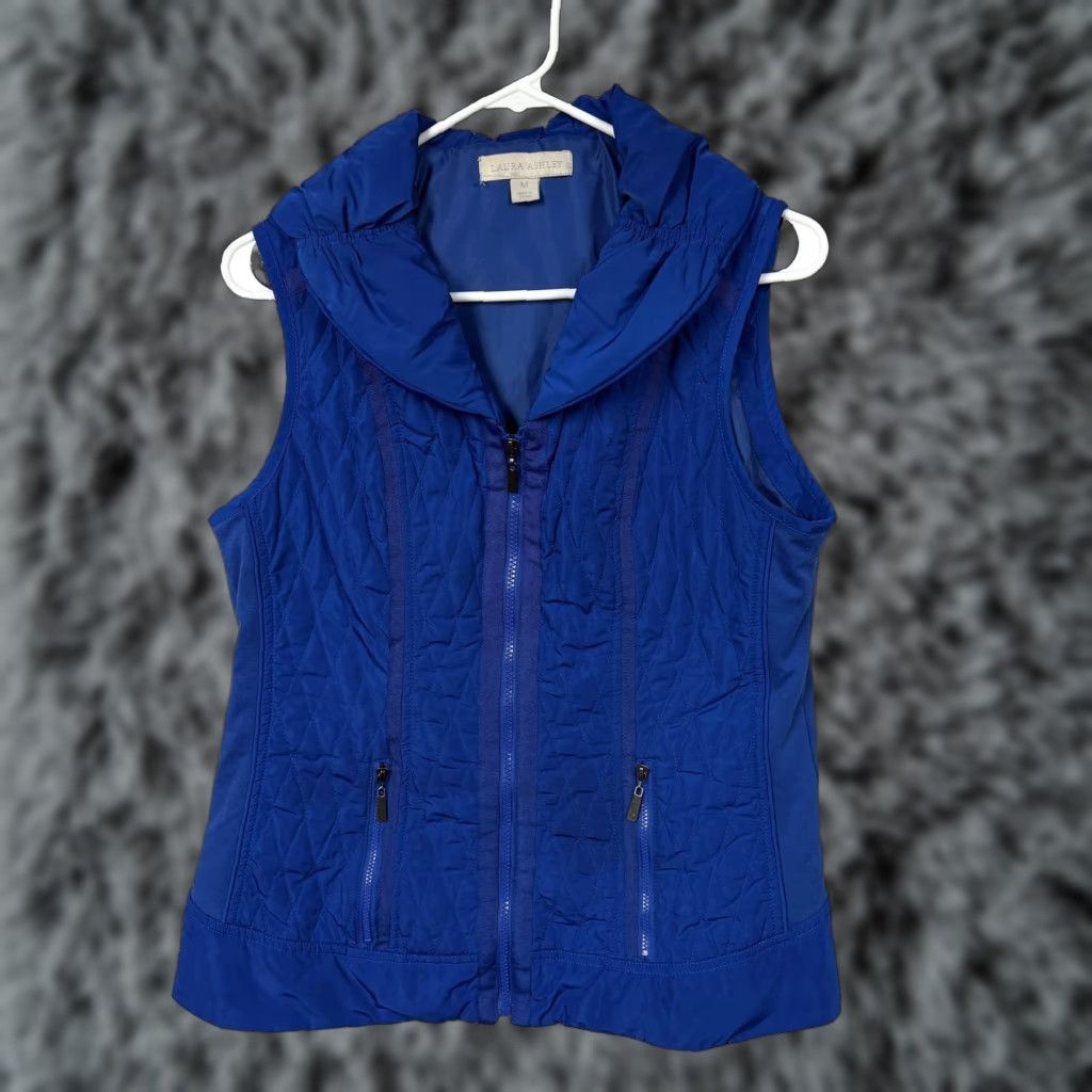 Laura Ashley Laura Ashley Vest Womens Medium Blue Quilted Full Zip Stretch Gorpcore Outdoor Size M / US 6-8 / IT 42-44 - 1 Thumbnail