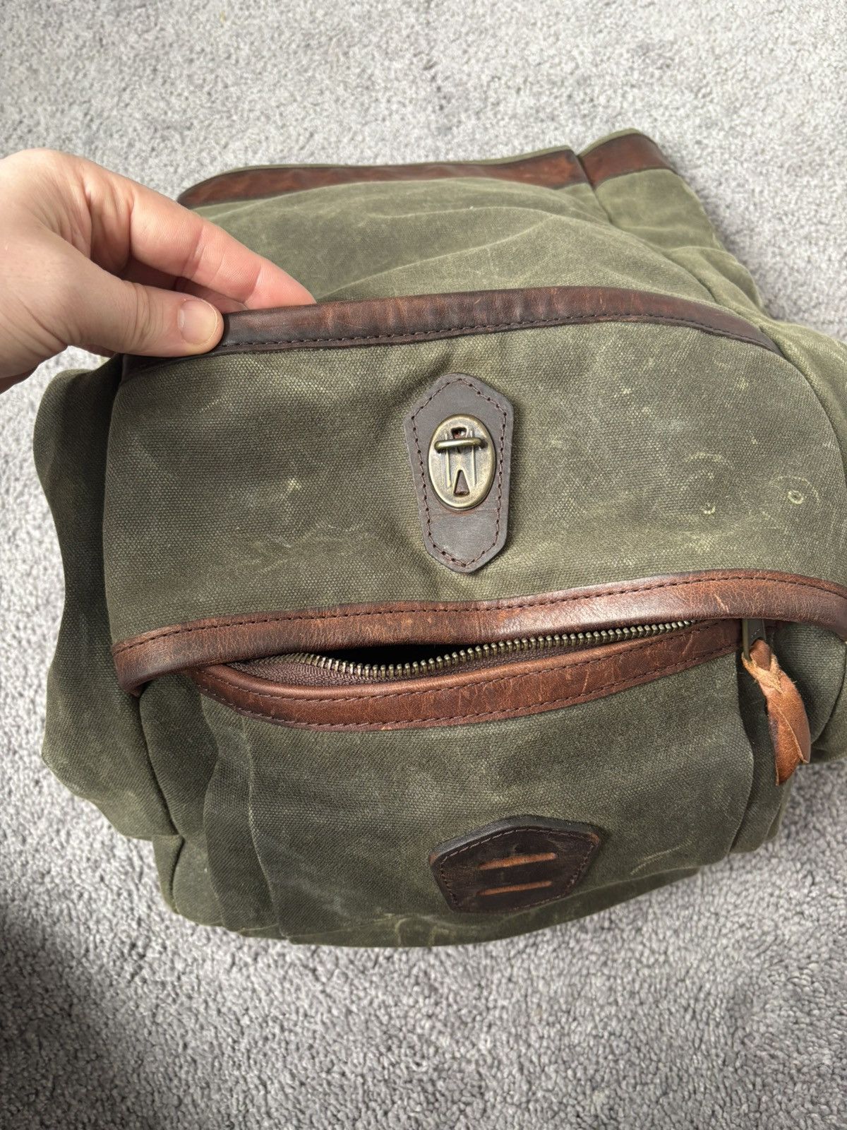 Other LM Leather Waxed Green Canvas Rucksack Size ONE SIZE - 4 Thumbnail