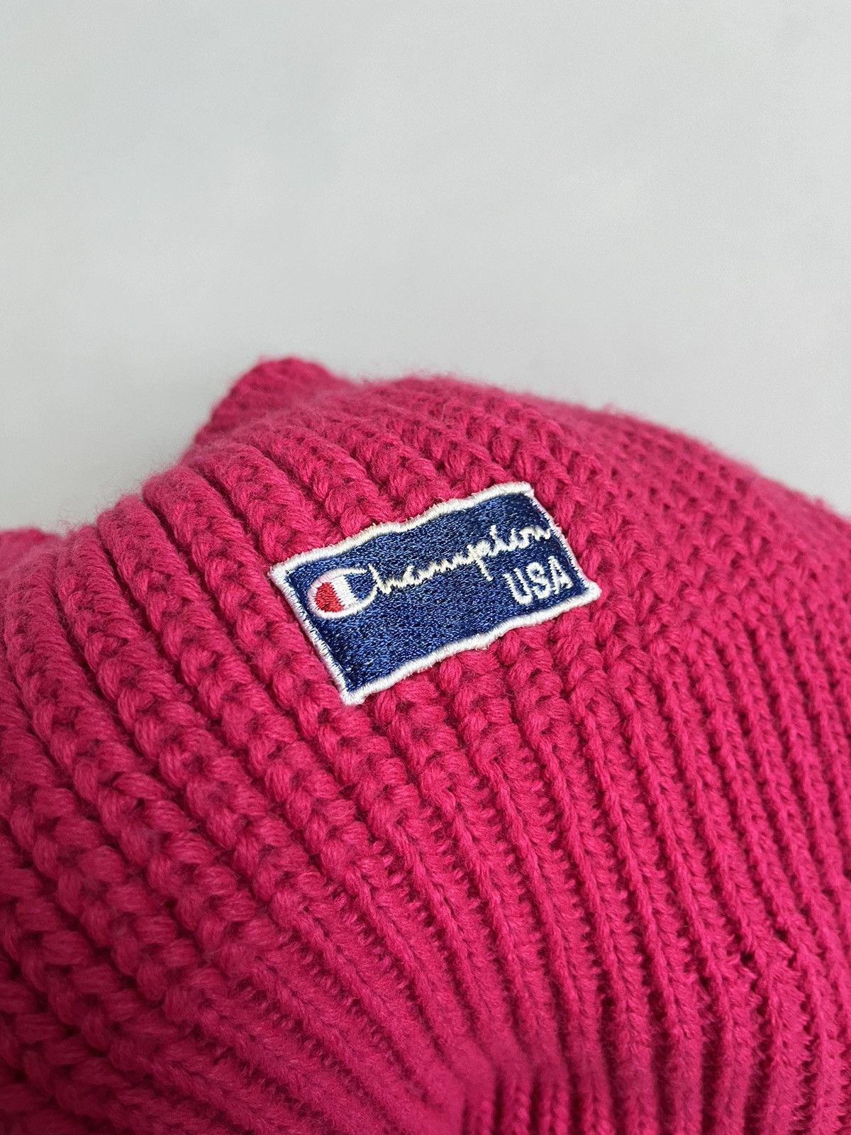 Champion × Vintage Vintage Champion USA Wool Cuffed Ribbed Stretch Knitted Hat Size ONE SIZE - 13 Thumbnail