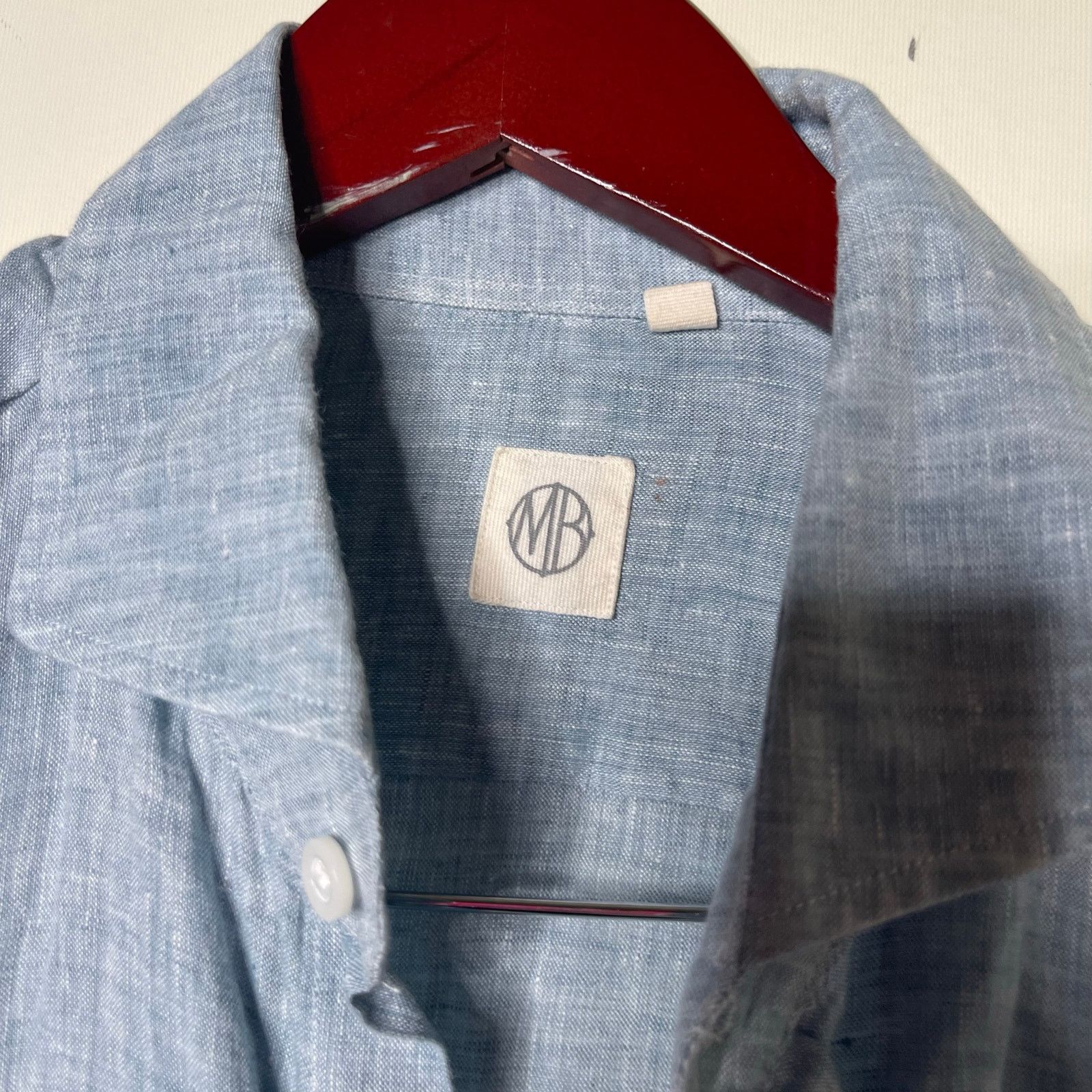 Other Moss Bros Blue Linen Button Down Shirt sz L Size US L / EU 52-54 / 3 - 5 Thumbnail