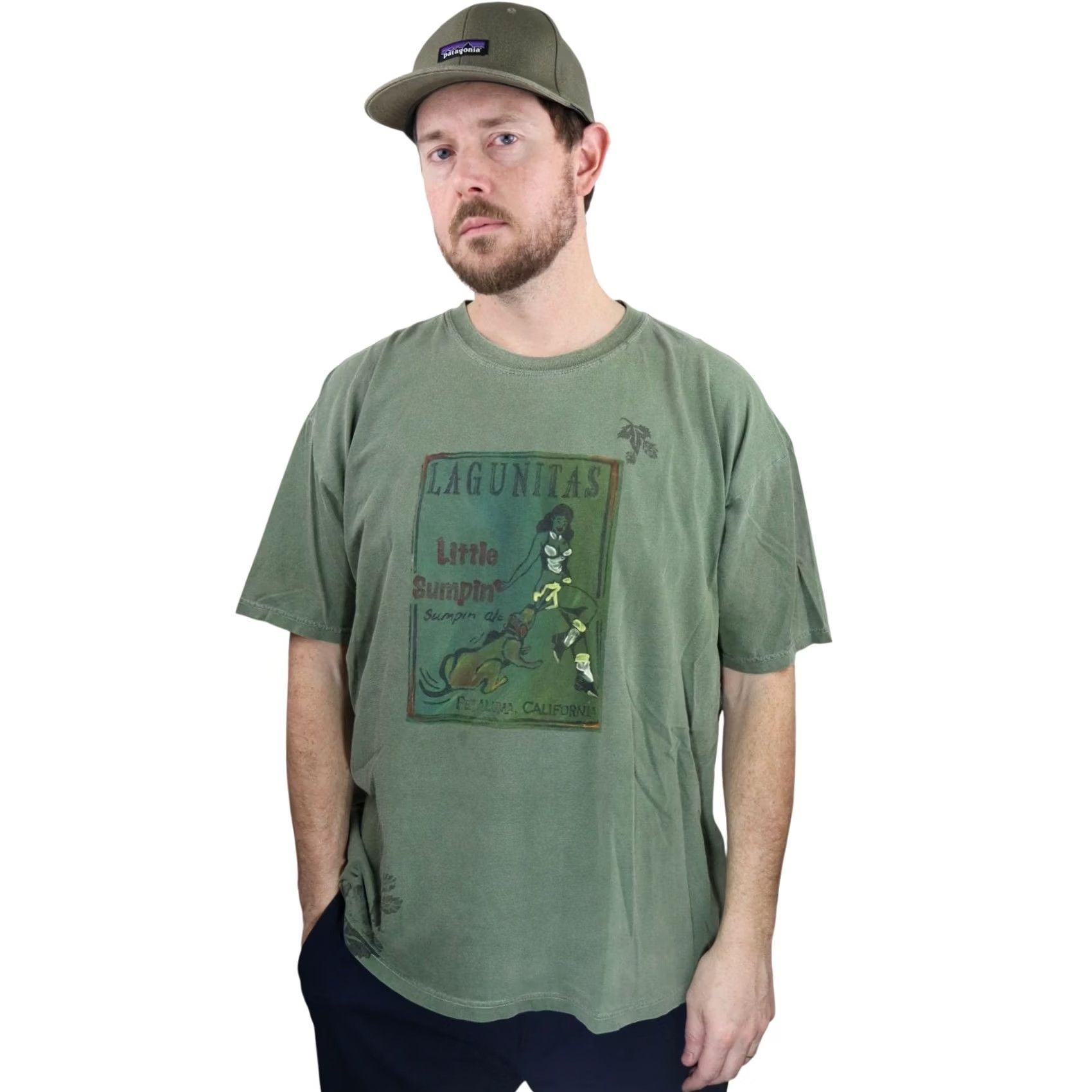 Vintage VINTAGE Authentic Pigment Lagunitas Little Sumpin Ale T Shirt Mens XL Green 90s Beer Funny Pin Up Dog Bite Streetwear Size US XL / EU 56 / 4 - 2 Thumbnail