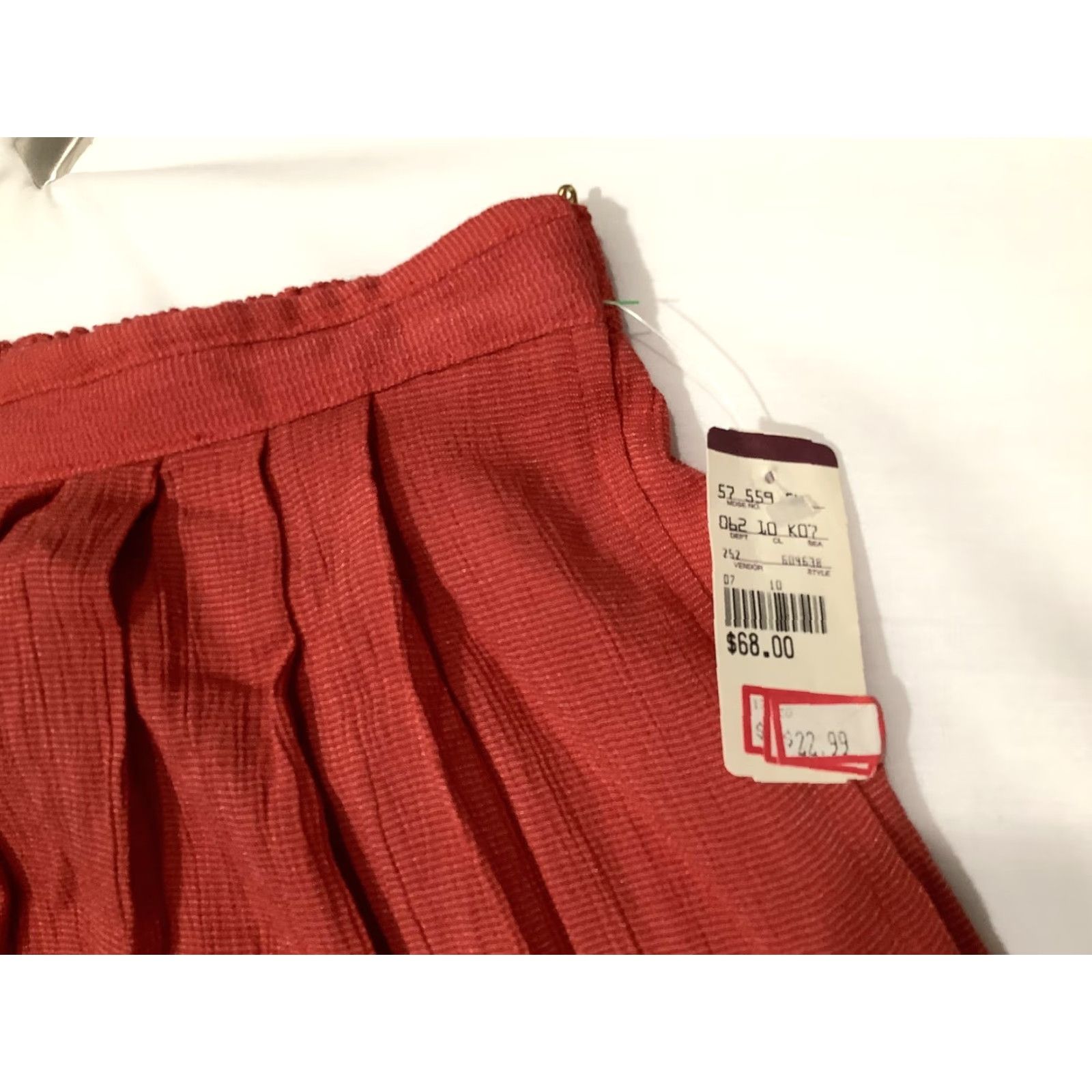 Vintage Carole Little Pants Womens 6 Orange Linen Wide-Leg Pull On Pleated Casual Summer Relaxed Size 28" / US 6 / IT 42 - 5 Thumbnail