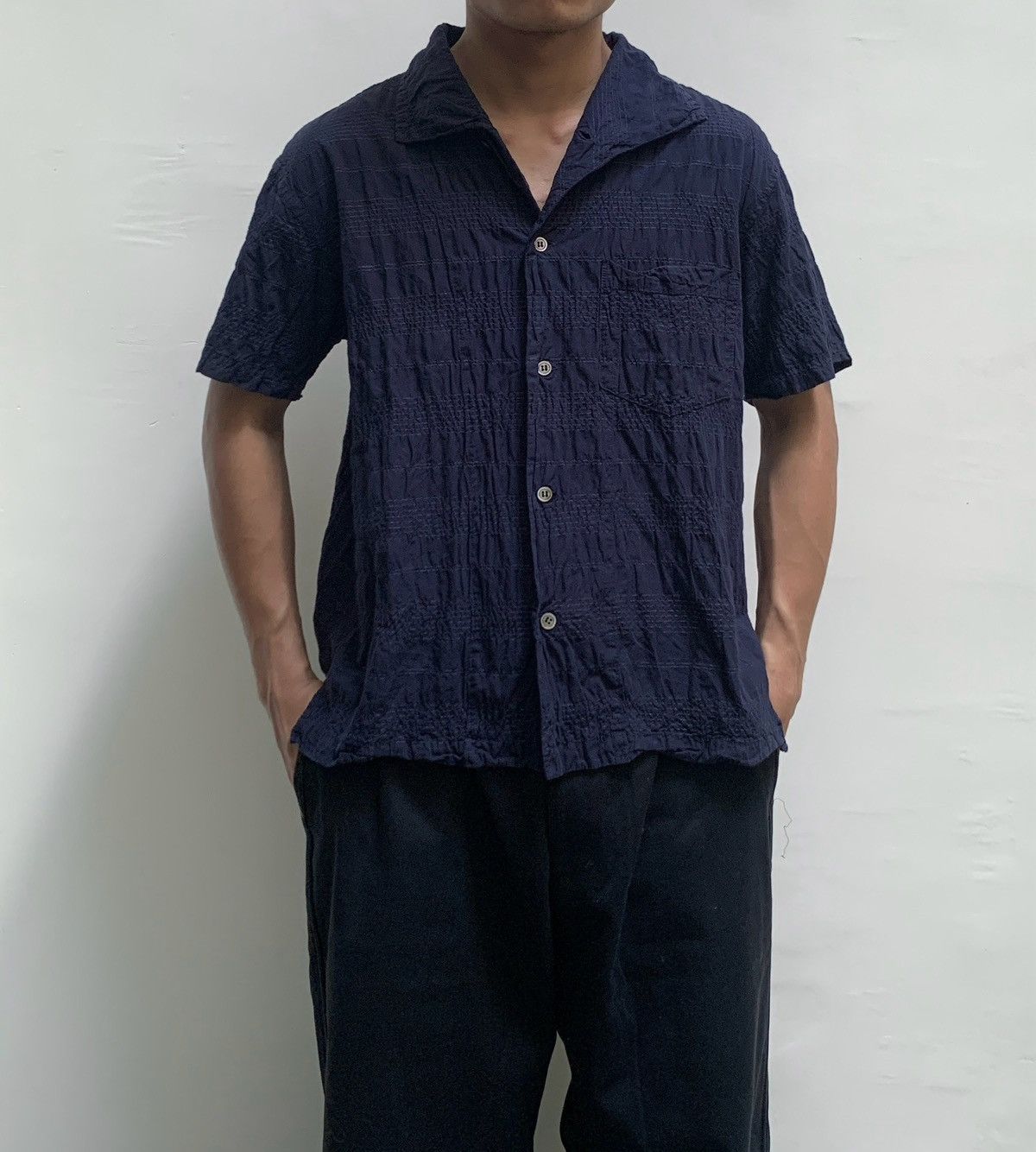 Issey Miyake Plantation Wrinkled Shirt Size US M / EU 48-50 / 2 - 1 Thumbnail