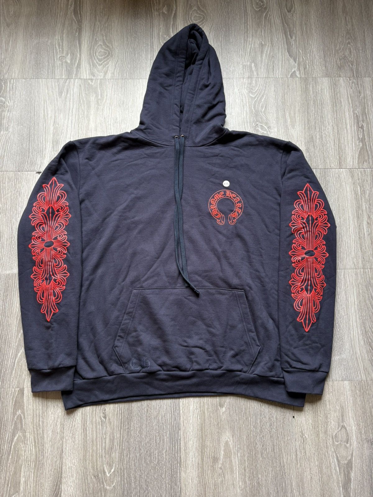 Chrome Hearts Chrome Hearts Navy Red Floral Hoodie Size US XXL / EU 58 / 5 - 1 Thumbnail