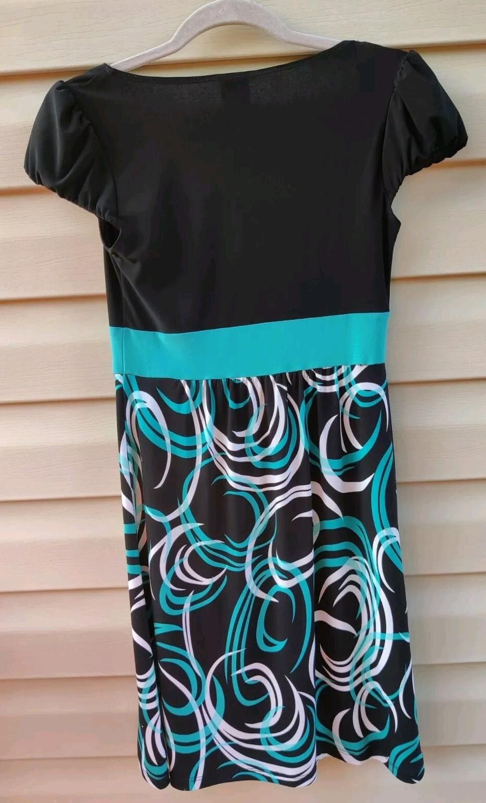 Other Wrapper Womens Juniors Size Medium Dress Short Sleeve Black Size M / US 6-8 / IT 42-44 - 4 Thumbnail