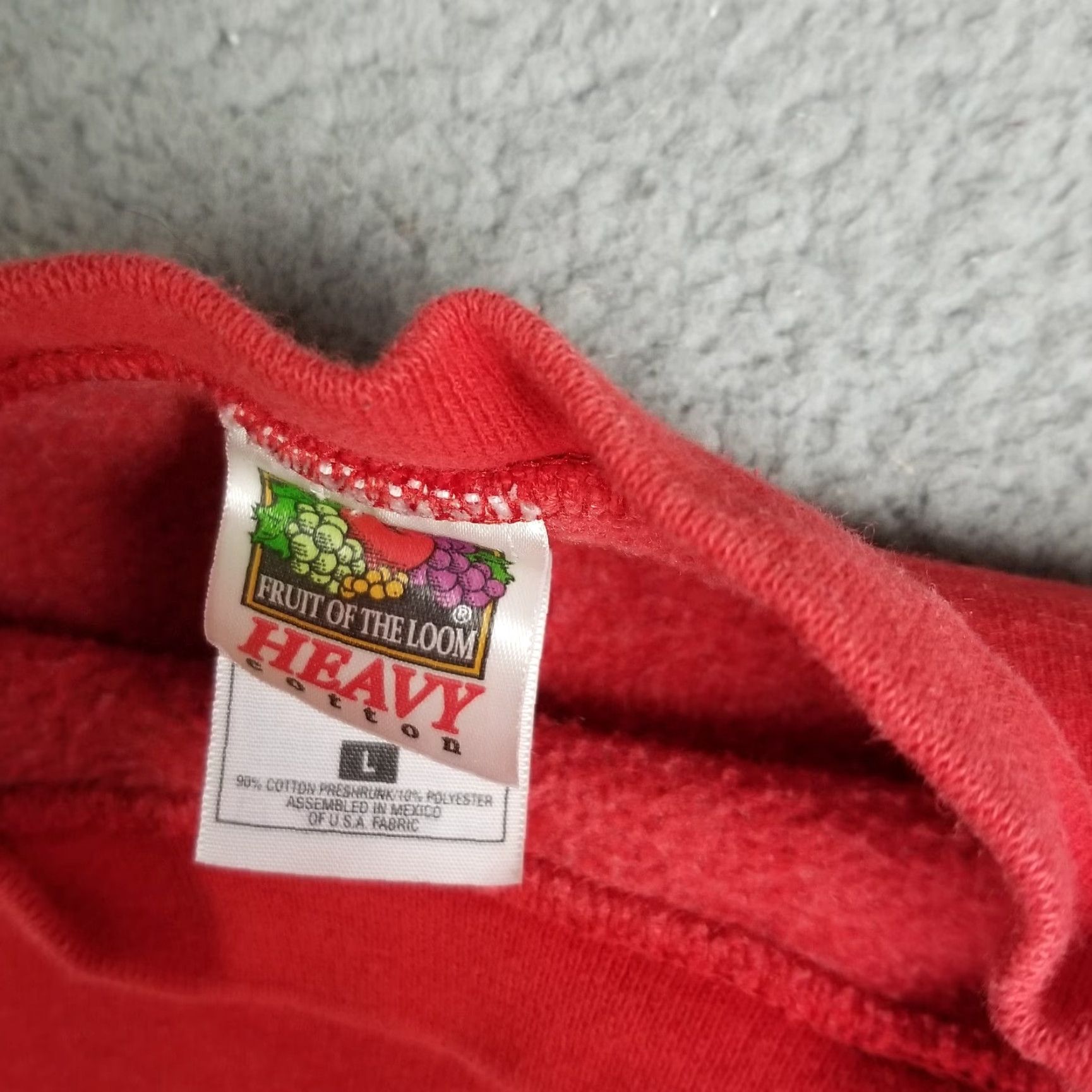 Hanes VINTAGE Hanes Crewneck Sweatshirt Shirt Men L Red USA 90s Retro Patriotic Long Sleeve Cotton Engineered Knit Embroidered Hip Hop Hippie Style Mens Size US L / EU 52-54 / 3 - 2 Thumbnail