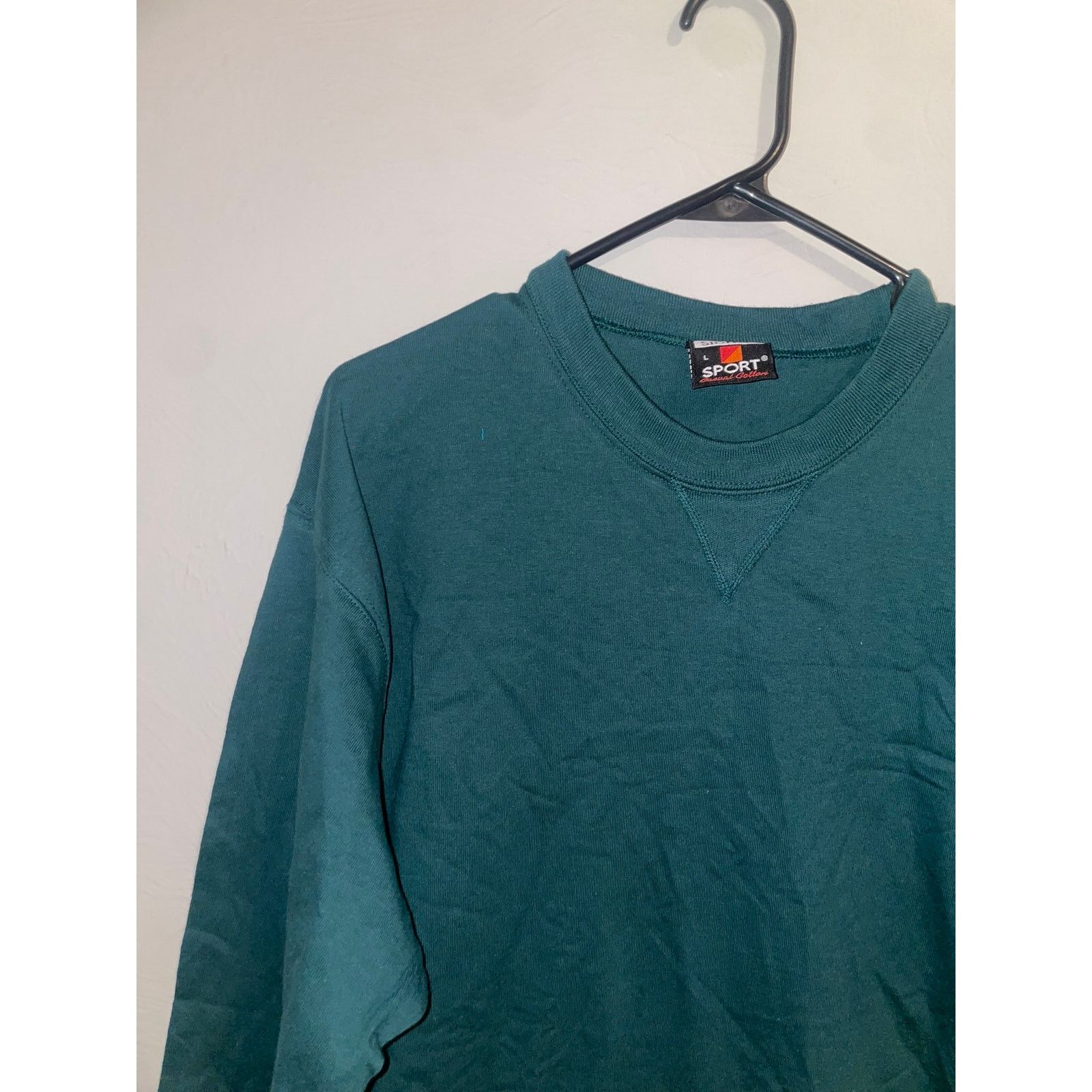 Vintage Vintage Green Blank Long Sleeve Shirt Tee VTG 90s USA Large Size US L / EU 52-54 / 3 - 2 Thumbnail