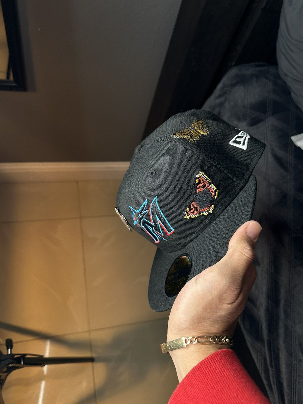 New Era Miami Marlins New Era x Felt fitted cap with pin Size ONE SIZE - 2 Thumbnail