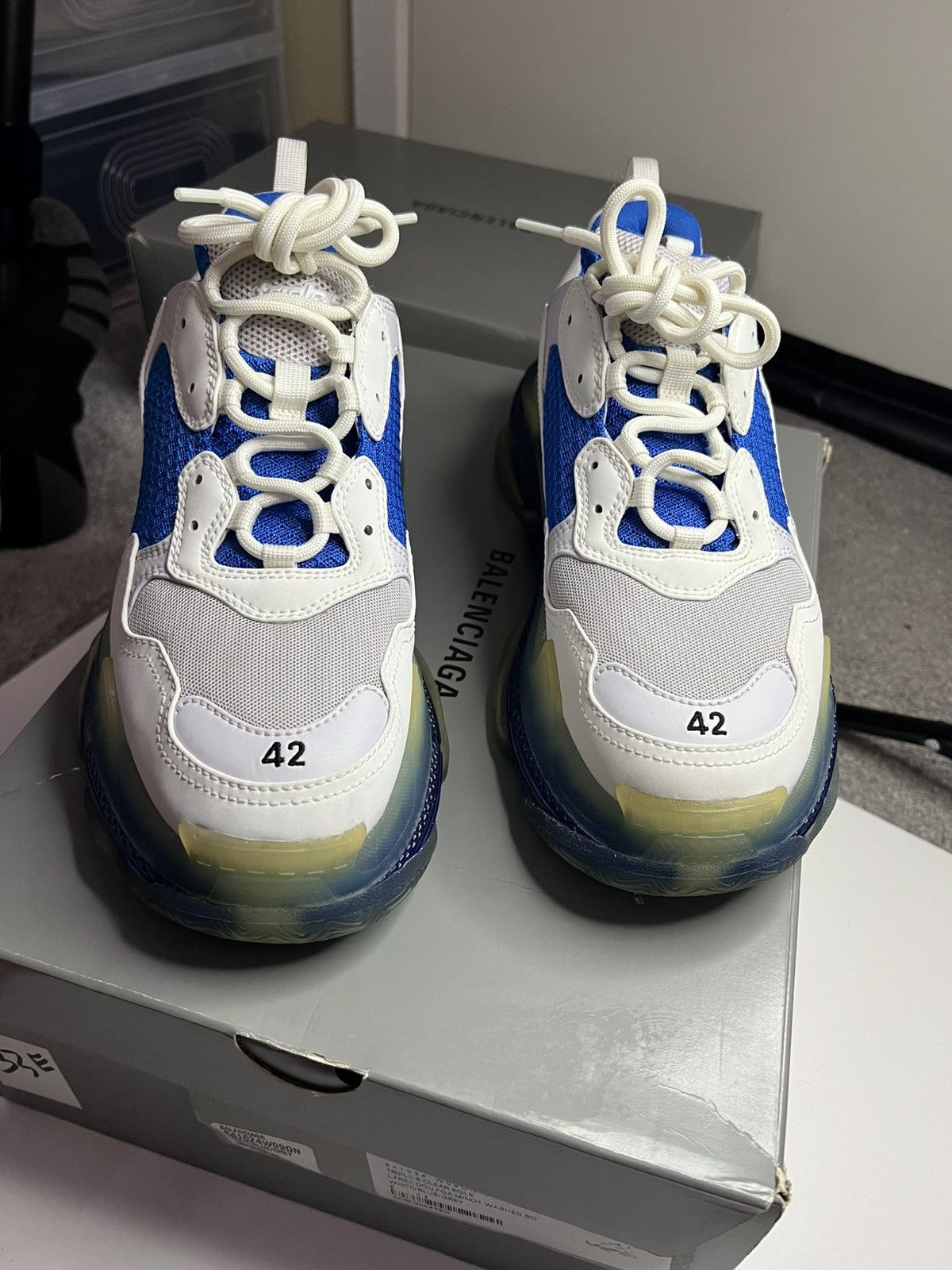 Balenciaga Balenciaga Triple S white/blue Size US 9 / EU 42 - 1 Thumbnail