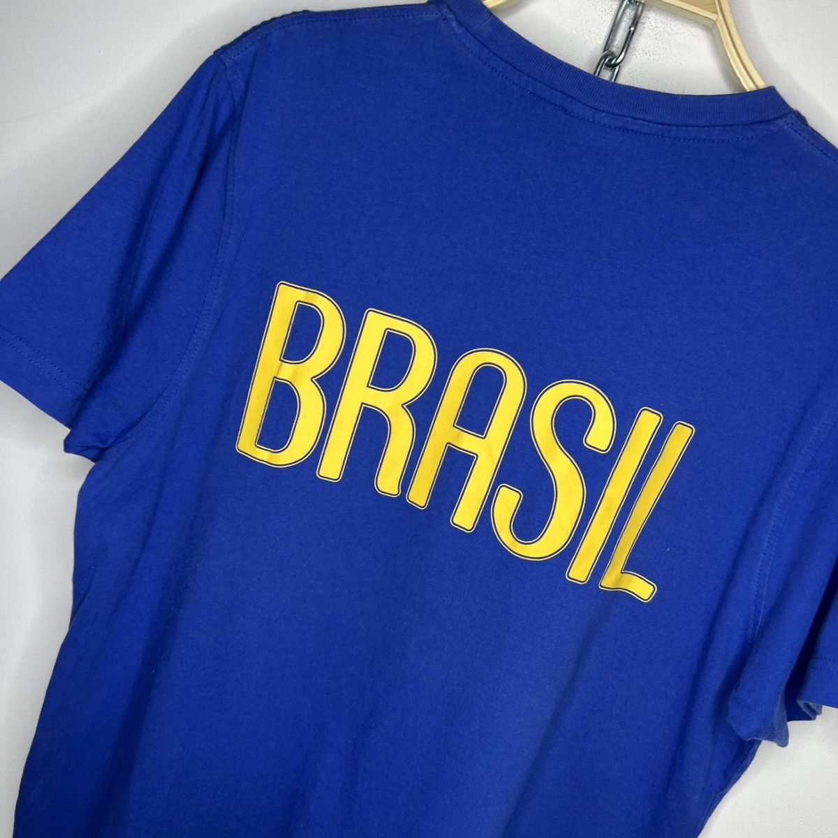 Nike × Vintage Vintage 90s Nike CBF Brazil Football Futball Blue T-shirt Size US M / EU 48-50 / 2 - 8 Thumbnail