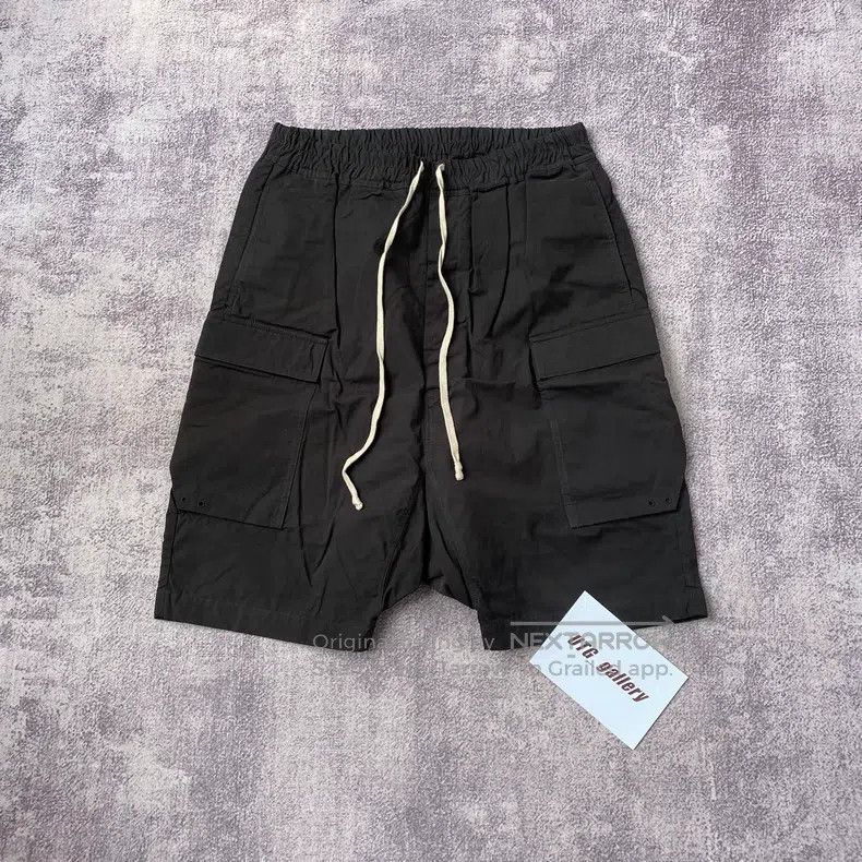 Rick Owens RICK OWENS size L Black pocket drop-crotch shorts Size US 27 - 1 Thumbnail