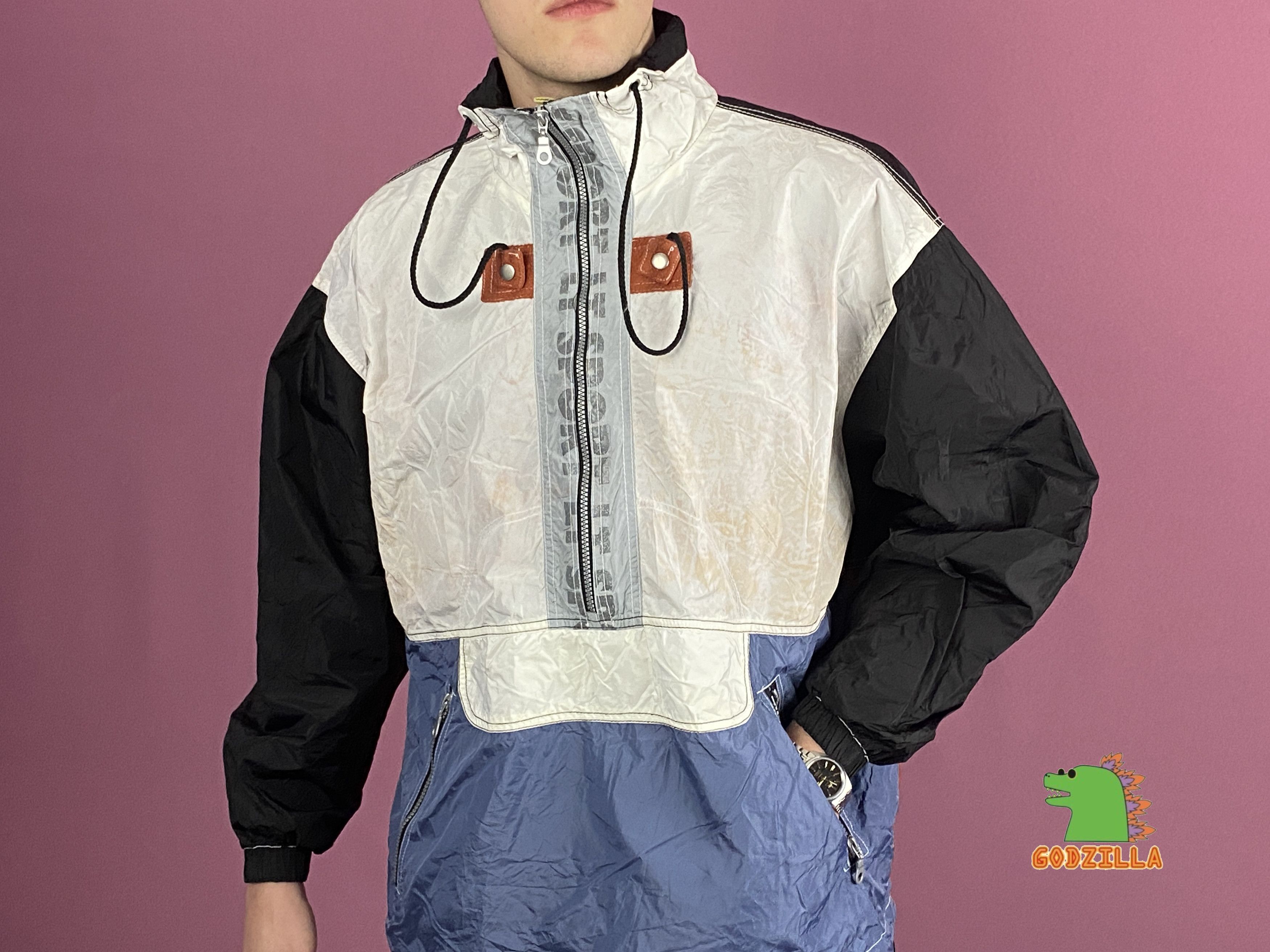 Vintage 90s Vintage Men's Half Zip Windbreaker - L Size US L / EU 52-54 / 3 - 4 Thumbnail