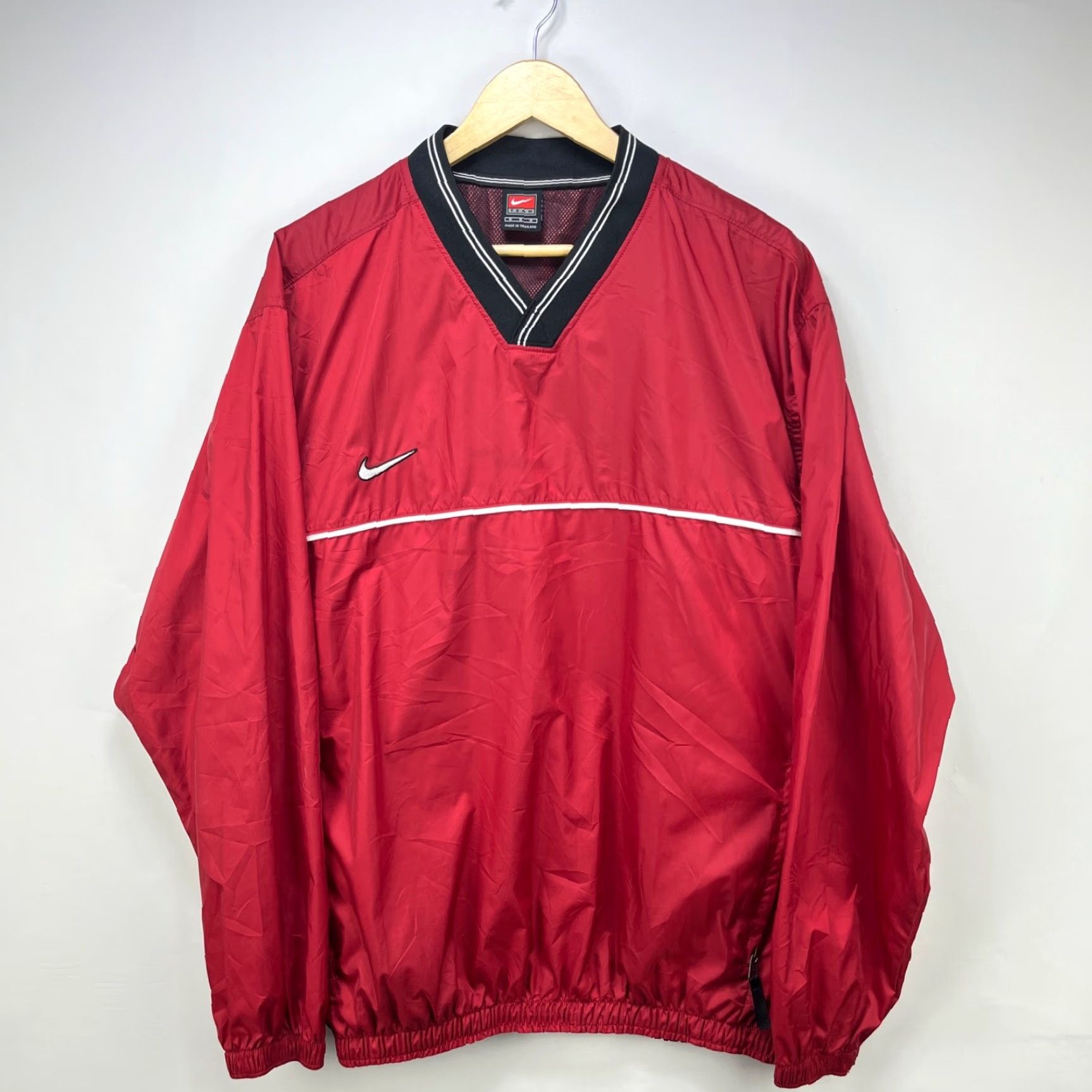 Nike VINTAGE Nike Swoosh Pullover Windbreaker Jacket M Red 90s Mens Windbreaker Size US M / EU 48-50 / 2 - 2 Thumbnail
