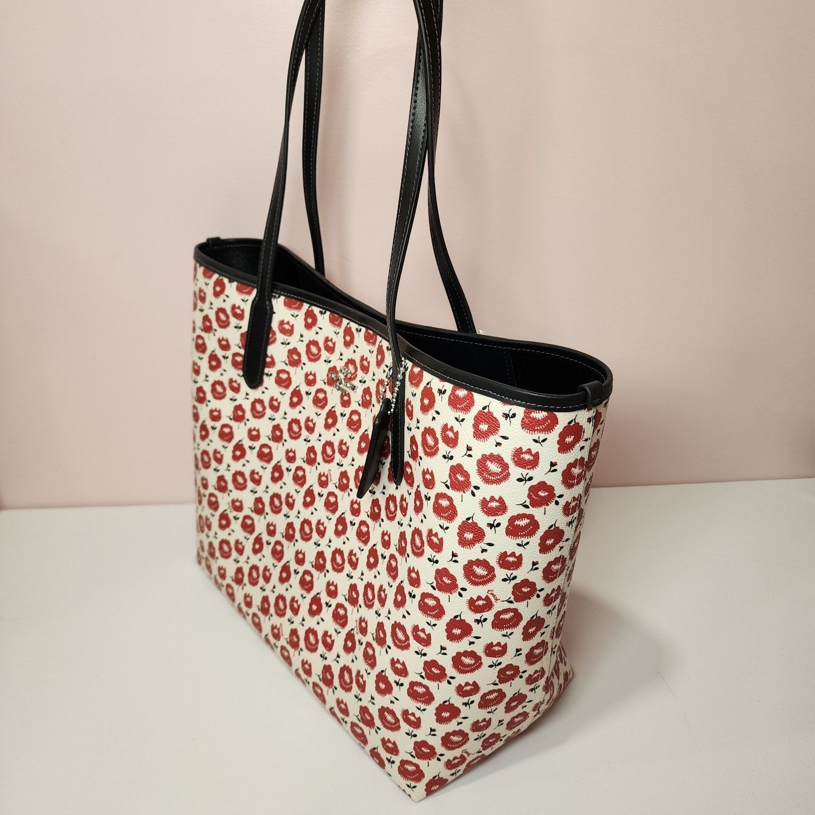 Coach NWT COACH CBI50 City Tote Bag Floral Print Red Multi Size ONE SIZE - 2 Thumbnail