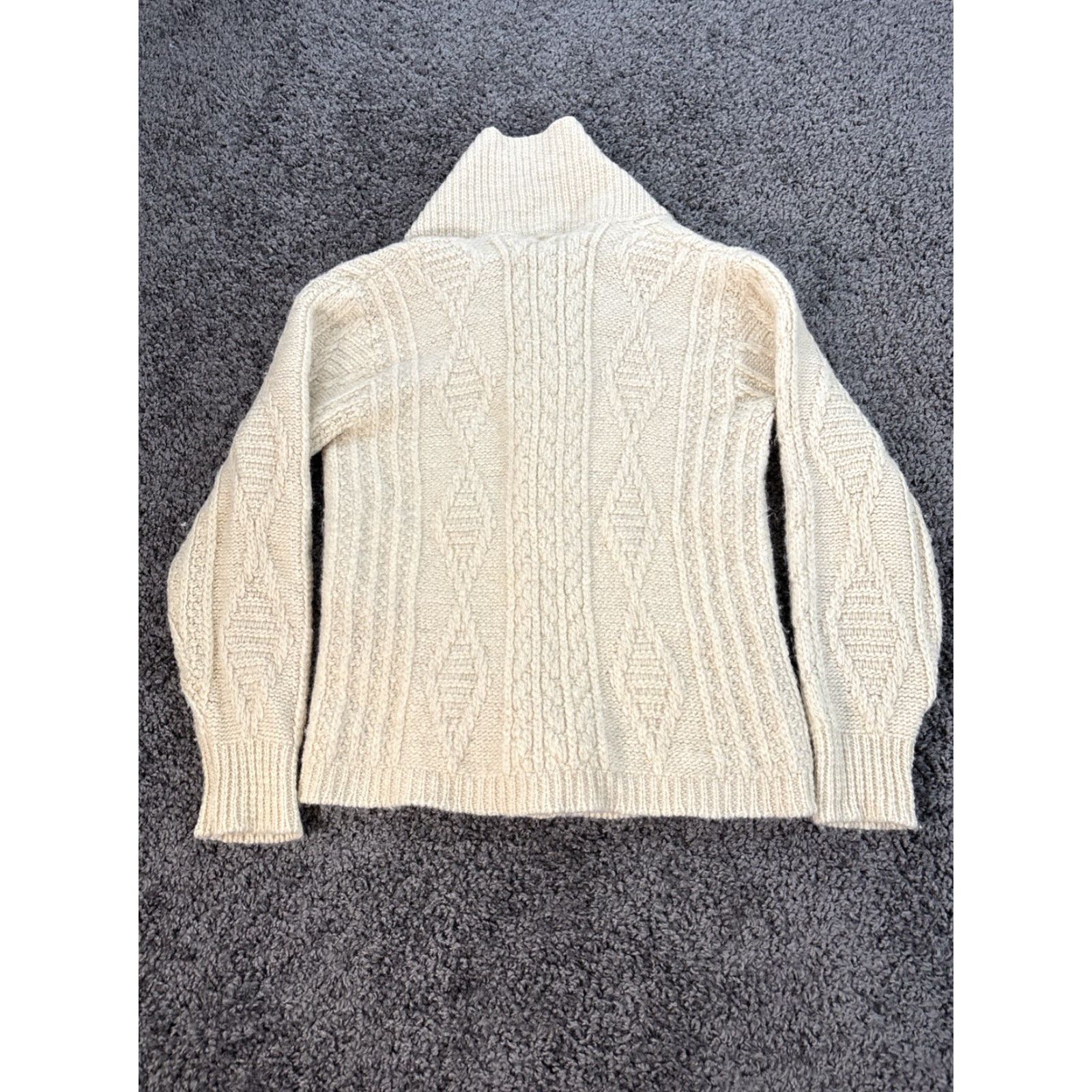 Pendleton VINTAGE Pendleton Cardigan Sweater Womens Large Ivory Shawl Chunky Knit Wool 70s L Womens Size L / US 10 / IT 46 - 5 Thumbnail