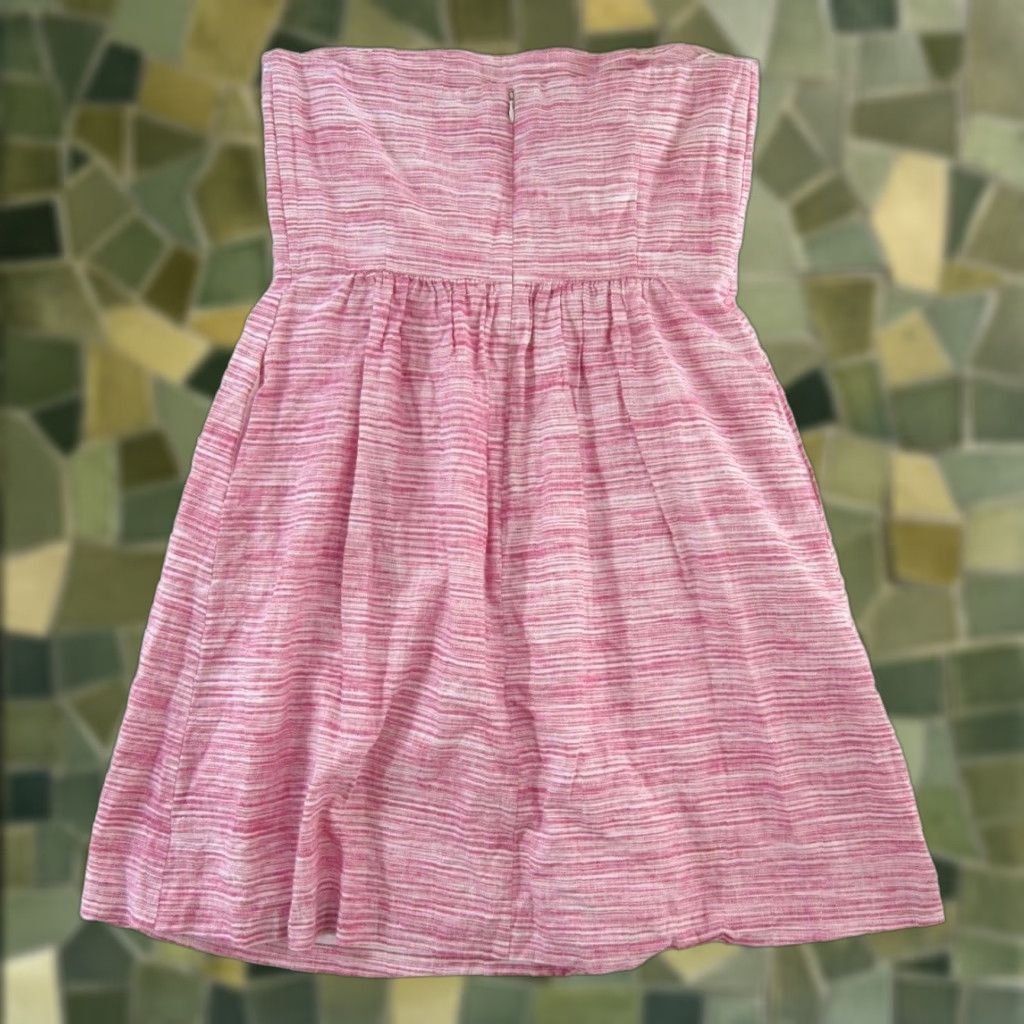 Banana Republic Banana Republic Linen Pink White Stripe Strapless Empire Waist Dress 12 Size XL / US 12-14 / IT 48-50 - 1 Thumbnail