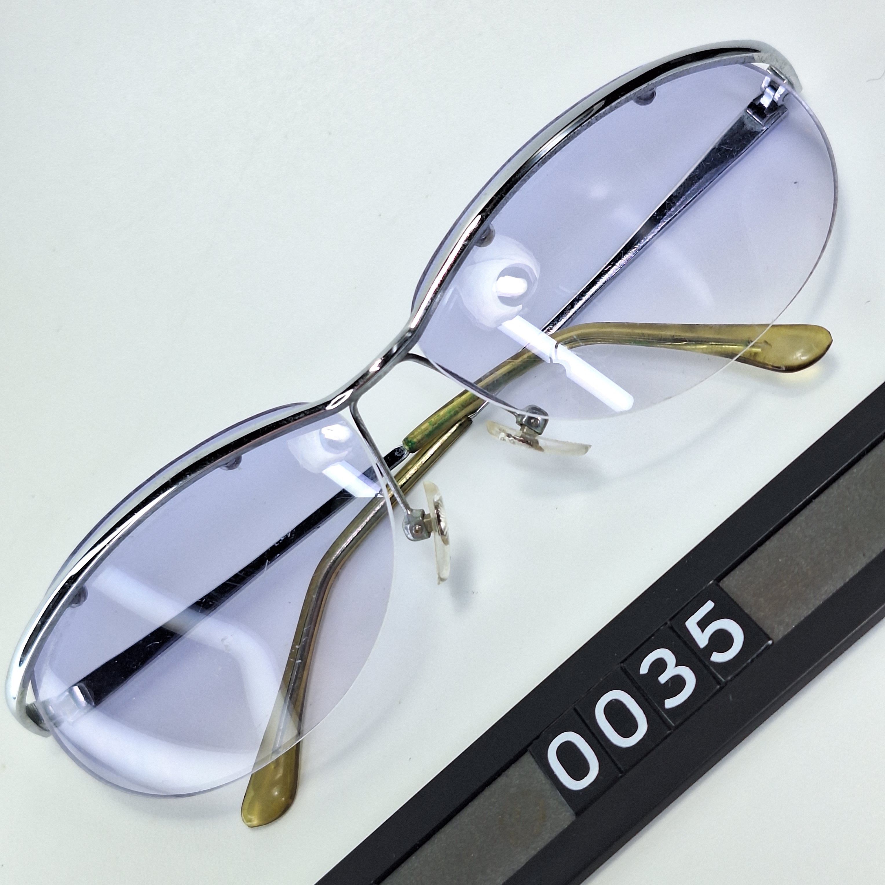 Other 00s Japan Vintage All Silver Semi-Rimless Minimal Eyeglass Size ONE SIZE - 1 Thumbnail