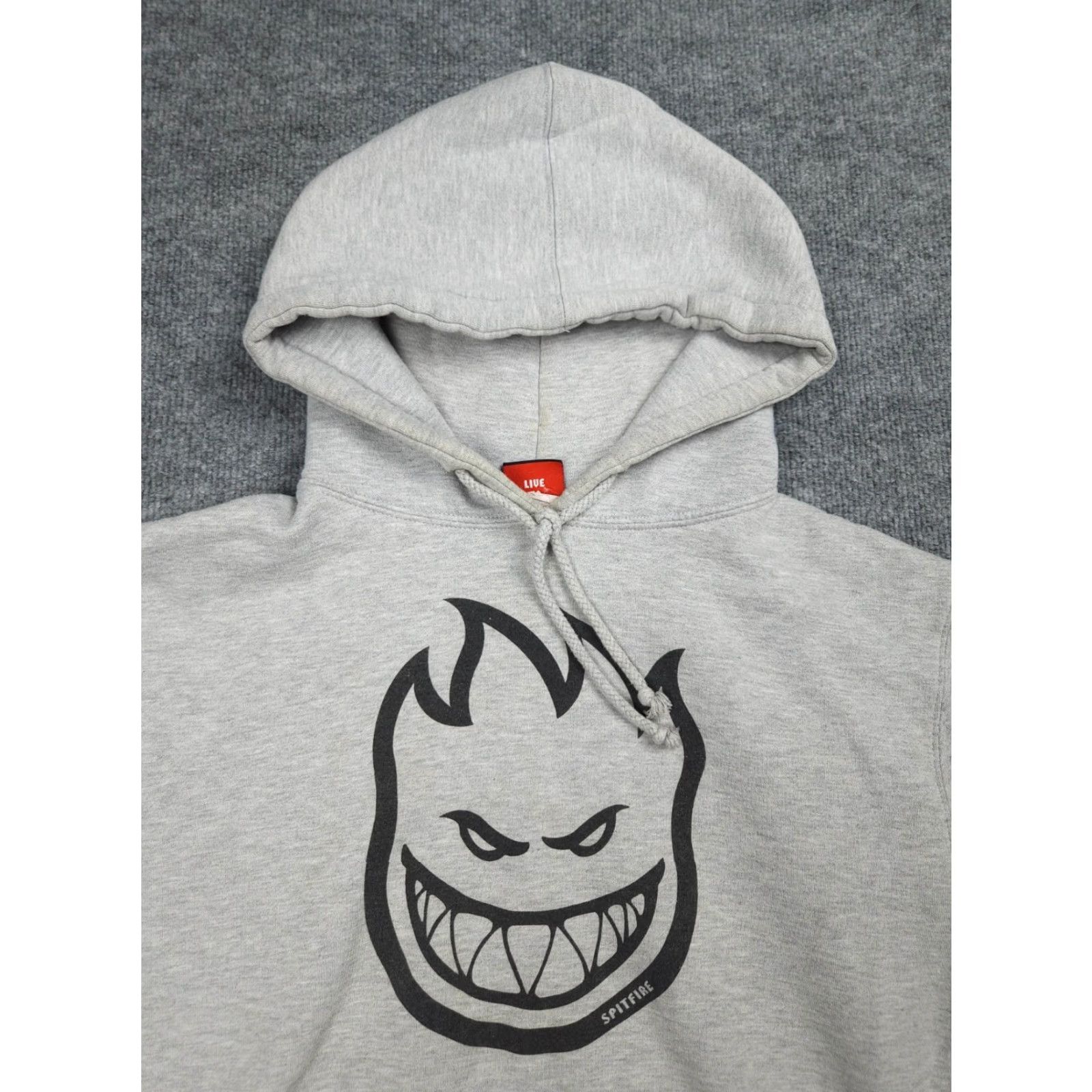 Spitfire VINTAGE Spitfire Skateboard Hoodie Shirt Men Small Gray Graphic Print 90s Y2K Skater Pullover Size US S / EU 44-46 / 1 - 2 Thumbnail