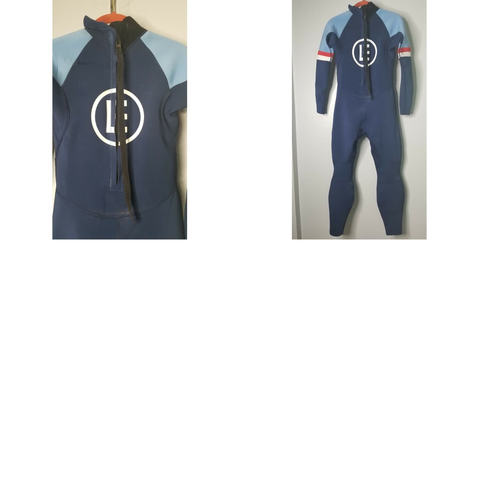 Lands' End LANDS' END Womens 6 Neoprene Long Sleeve Colorblock Surf Wetsuit Navy Size M / US 6-8 / IT 42-44 - 8 Thumbnail