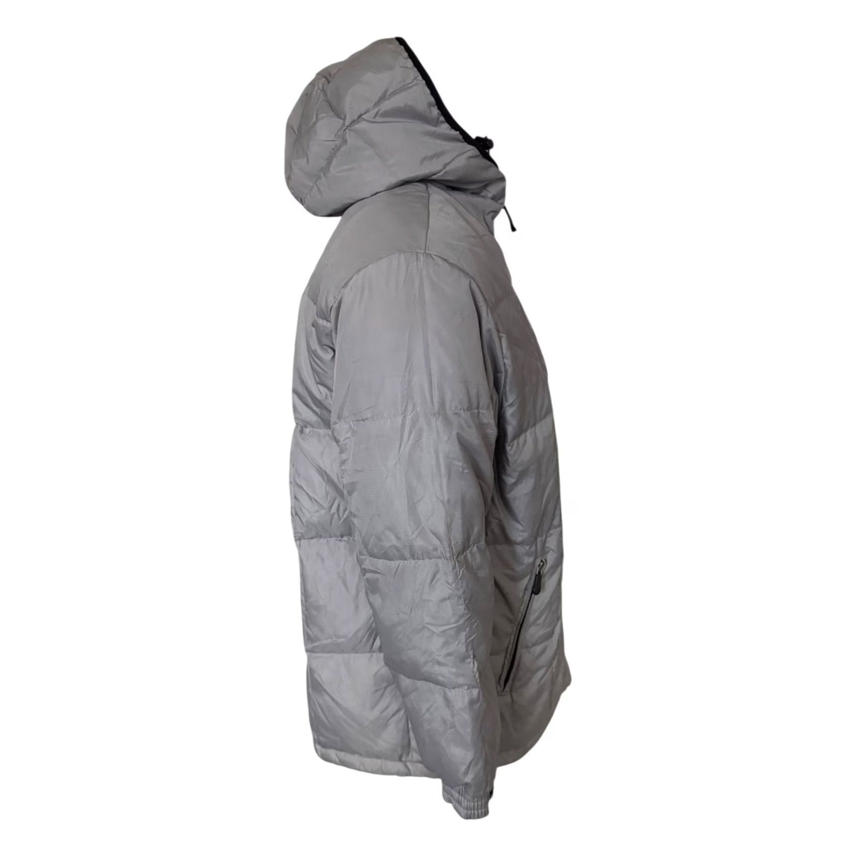 Puma PUMA Grey Long Puffer Jacket Mens M - Hooded Full Zip Winter Coat (Grey) - Logo, Longline, Casual Outerwear Size US M / EU 48-50 / 2 - 2 Thumbnail