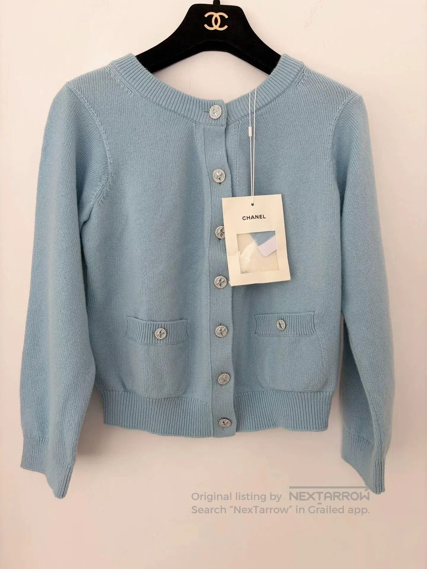 Chanel Chanel 25S Blue Cashmere Cardigan. Size US S / EU 44-46 / 1 - 1 Thumbnail