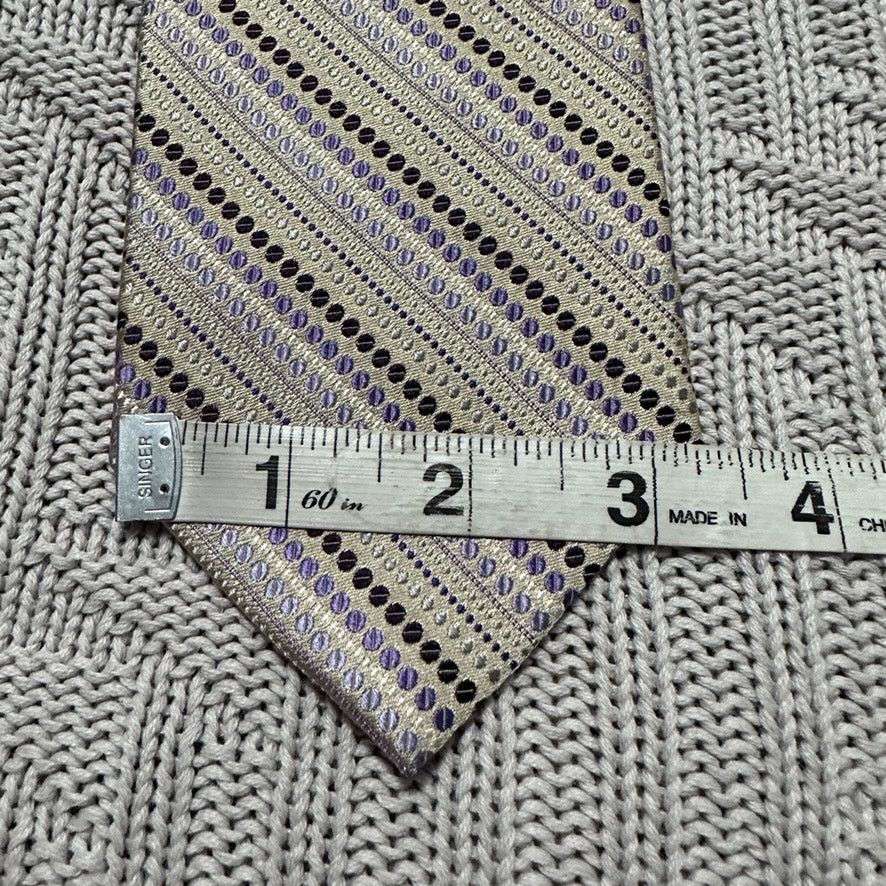 Vintage Vintage Bruno Piattelli silver gray abstract stripe silk tie Size ONE SIZE - 5 Thumbnail