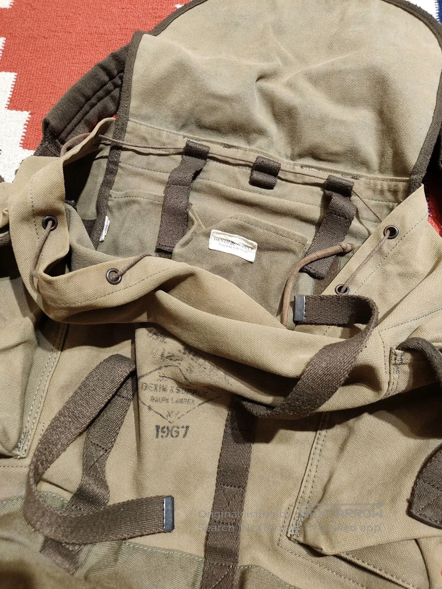 RRL Ralph Lauren Vintage Canvas Military Backpack. Size ONE SIZE - 5 Thumbnail