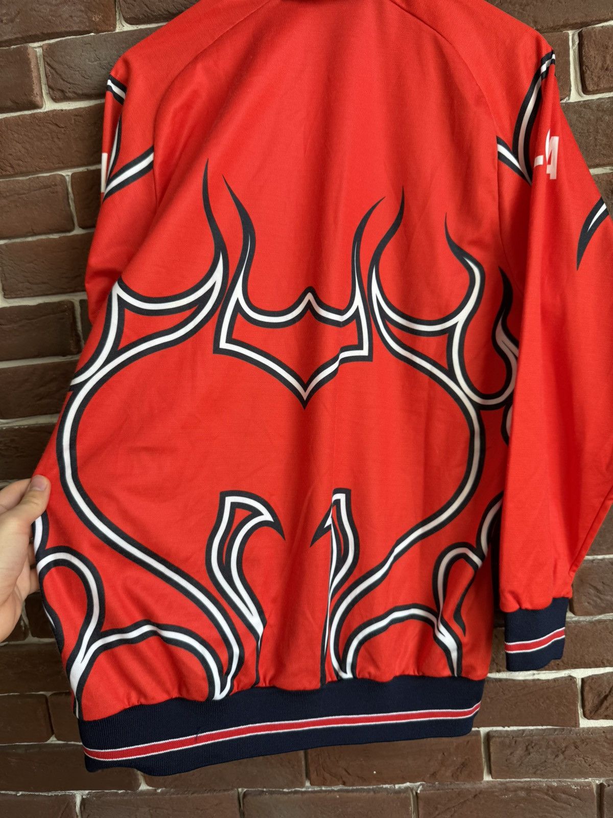 Vintage Vintage 90s Italy TOP 87 Flames Football Shirt Jersey Blue S Size US L / EU 52-54 / 3 - 6 Thumbnail