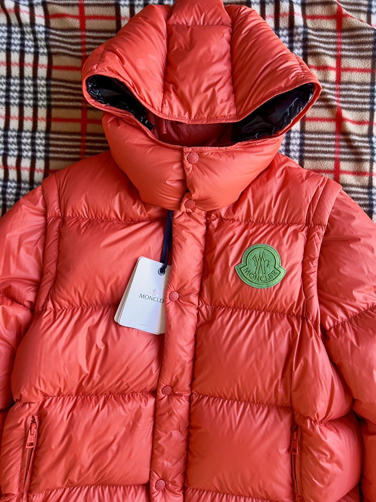 Moncler L Moncler Cyclone Short Down Jacket goose orange vest 2 jn 1 Size US L / EU 52-54 / 3 - 6 Thumbnail