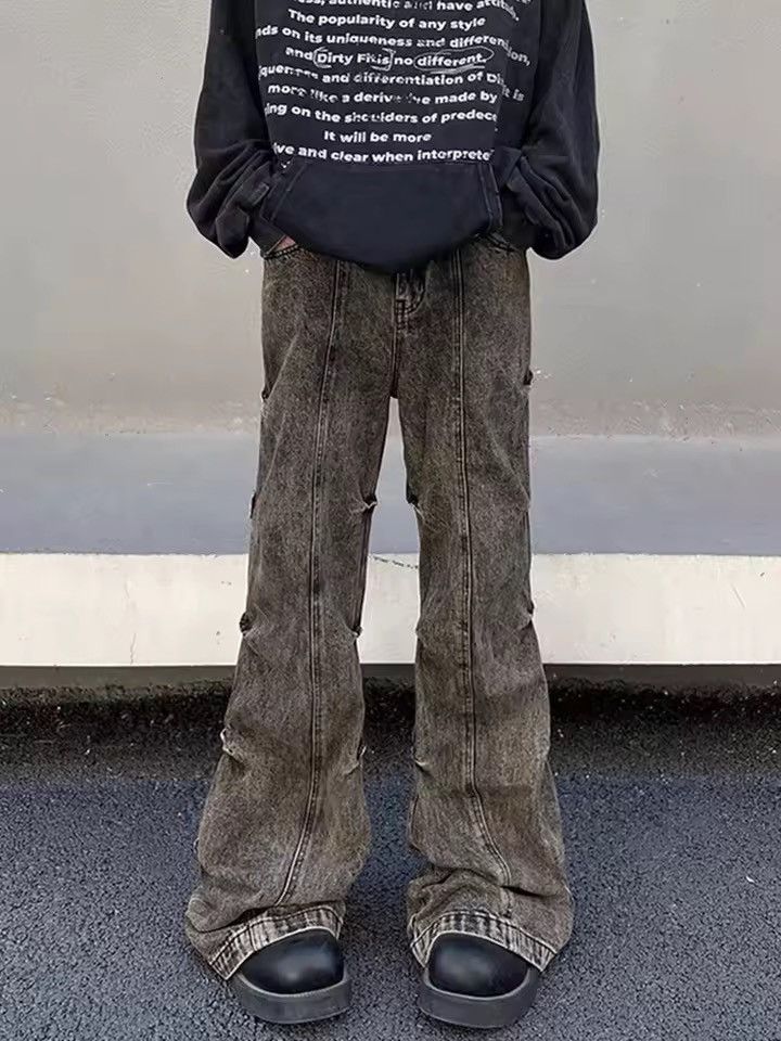 Jean Y2k Cargo Flared Stack Jeans Wide Leg Bootcut Stacked Size US 34 / EU 50 - 1 Thumbnail