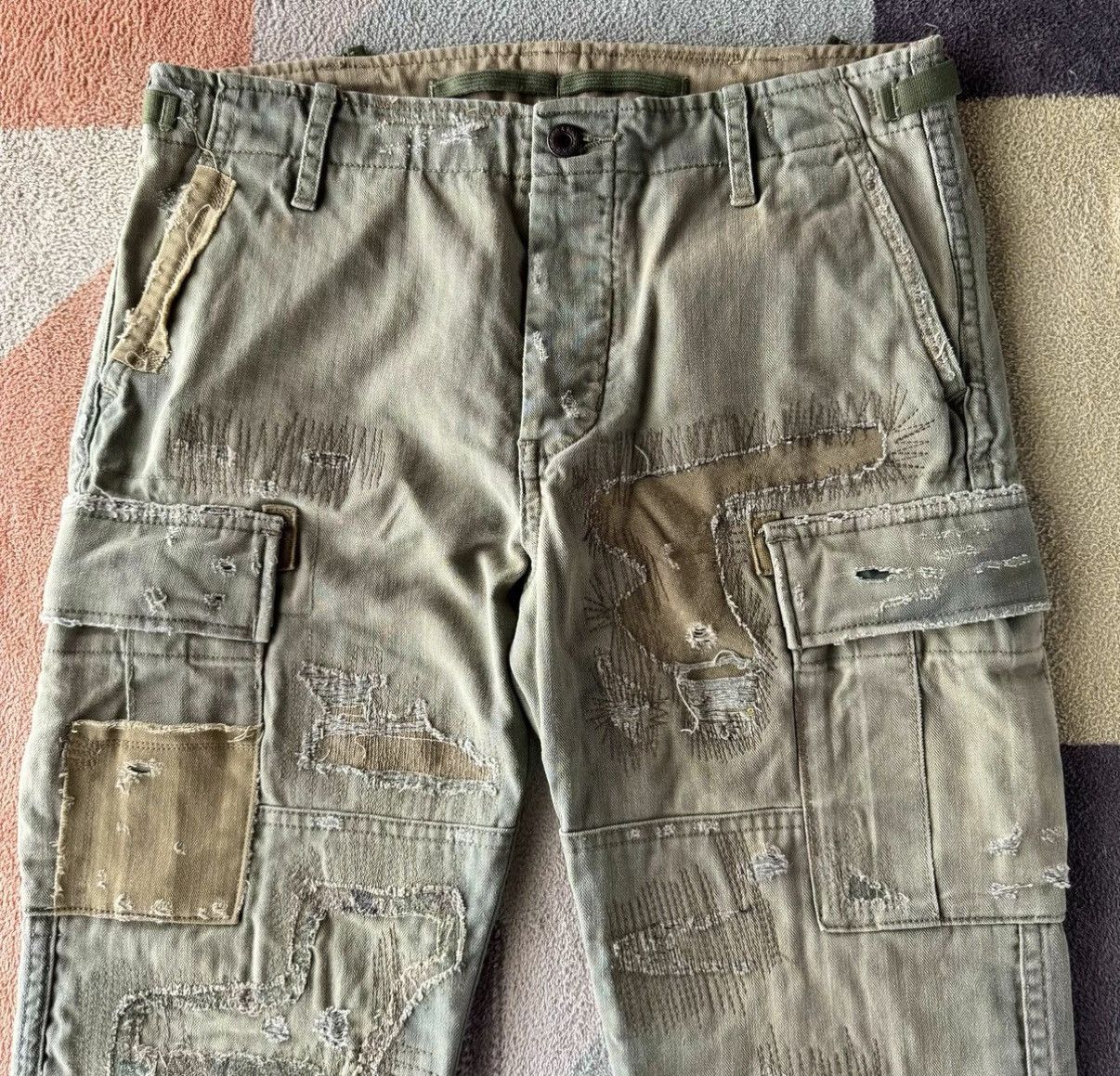 Denim & Supply Ralph Lauren Ralph Lauren Denim Supply Patch Distressed Cargo Pants K22 Size 26" / US 2 / IT 38 - 2 Thumbnail