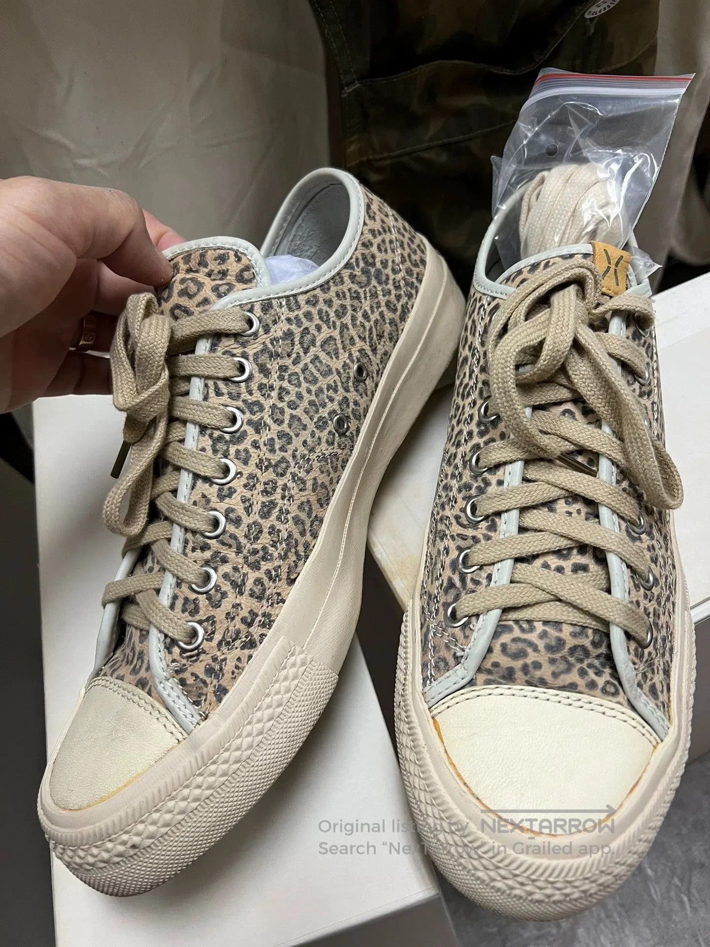 Visvim Beige Low-Top Sneakers with Leopard Print - Size 8. Size US 8 / EU 41 - 7 Thumbnail