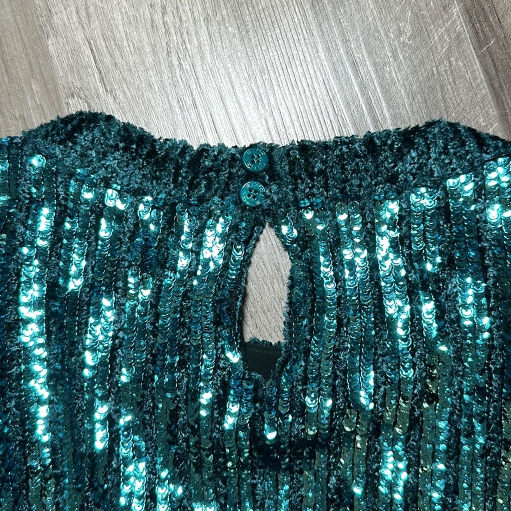 Etro ETRO Teal Sequin Fringed Jumper Top - 46 US Womens Regular Size M / US 6-8 / IT 42-44 - 5 Thumbnail