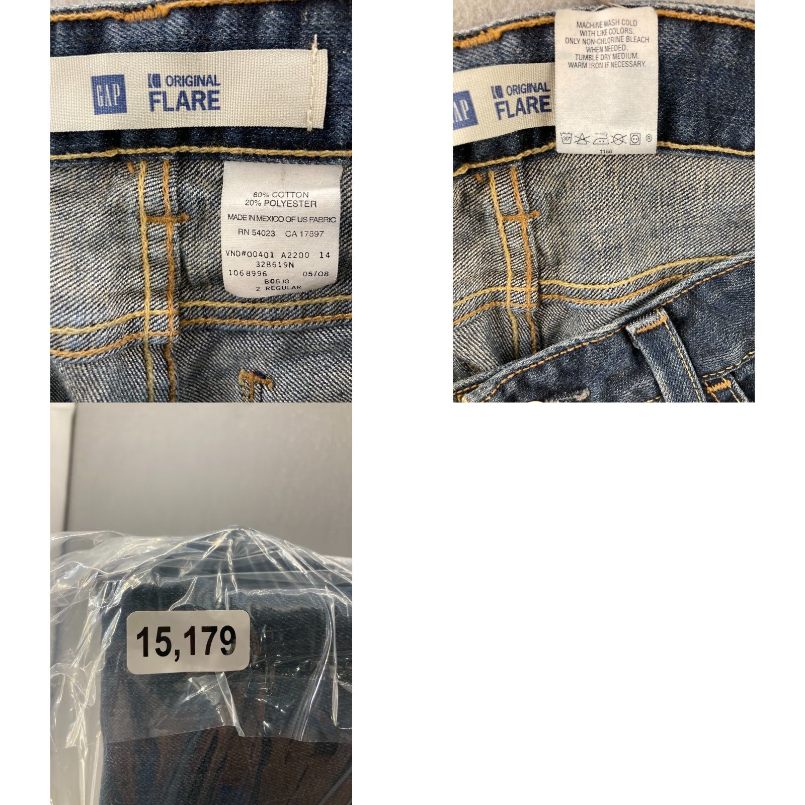 Gap GAP Jeans Womens 14 Regular Original Flare Blue Denim High Rise Jeans Size 36" / US 14 / IT 50 - 8 Thumbnail