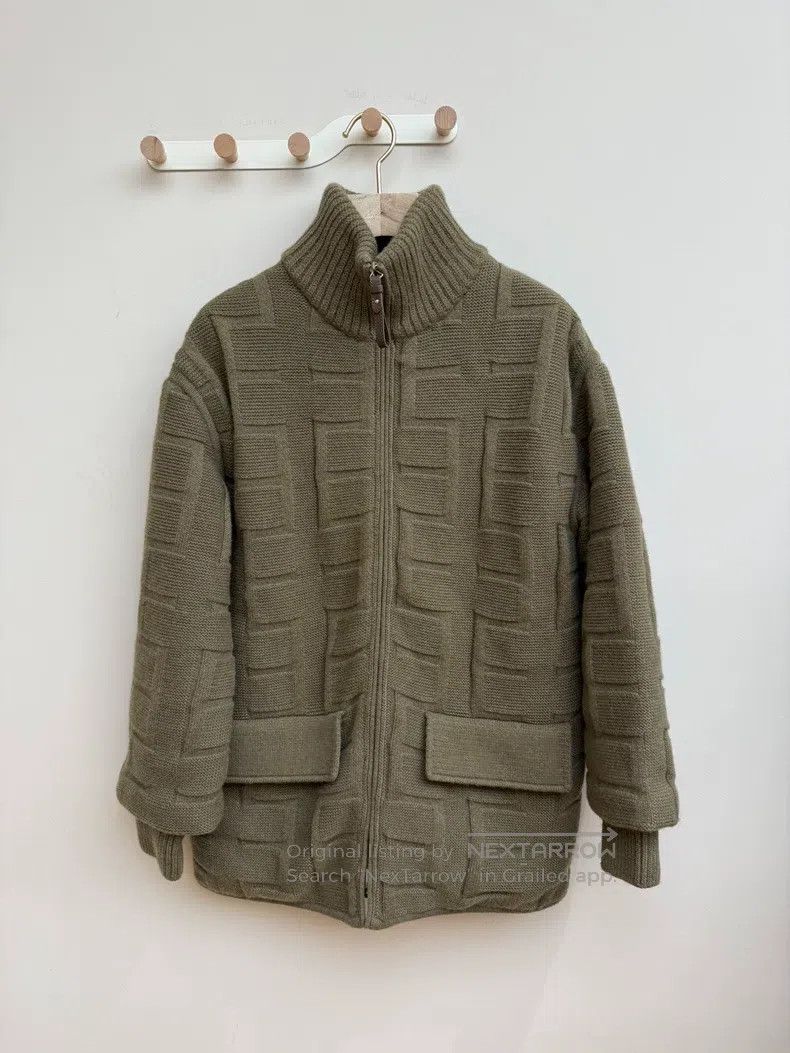 Hermes Hermes Solid Color Texture Knit Zip-Up Casual Jacket, Brow Size XS / US 0-2 / IT 36-38 - 1 Thumbnail