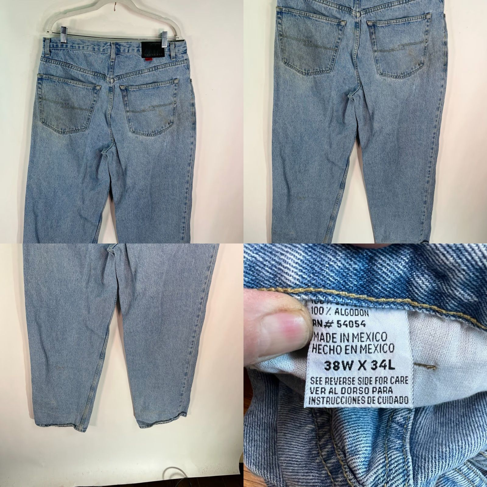 Bugle Boy VINTAGE Bugle Boy Jeans Distressed 7MM 38x34 Blue 100% Cotton Relaxed Straight Mens Size US 38 / EU 54 - 8 Thumbnail