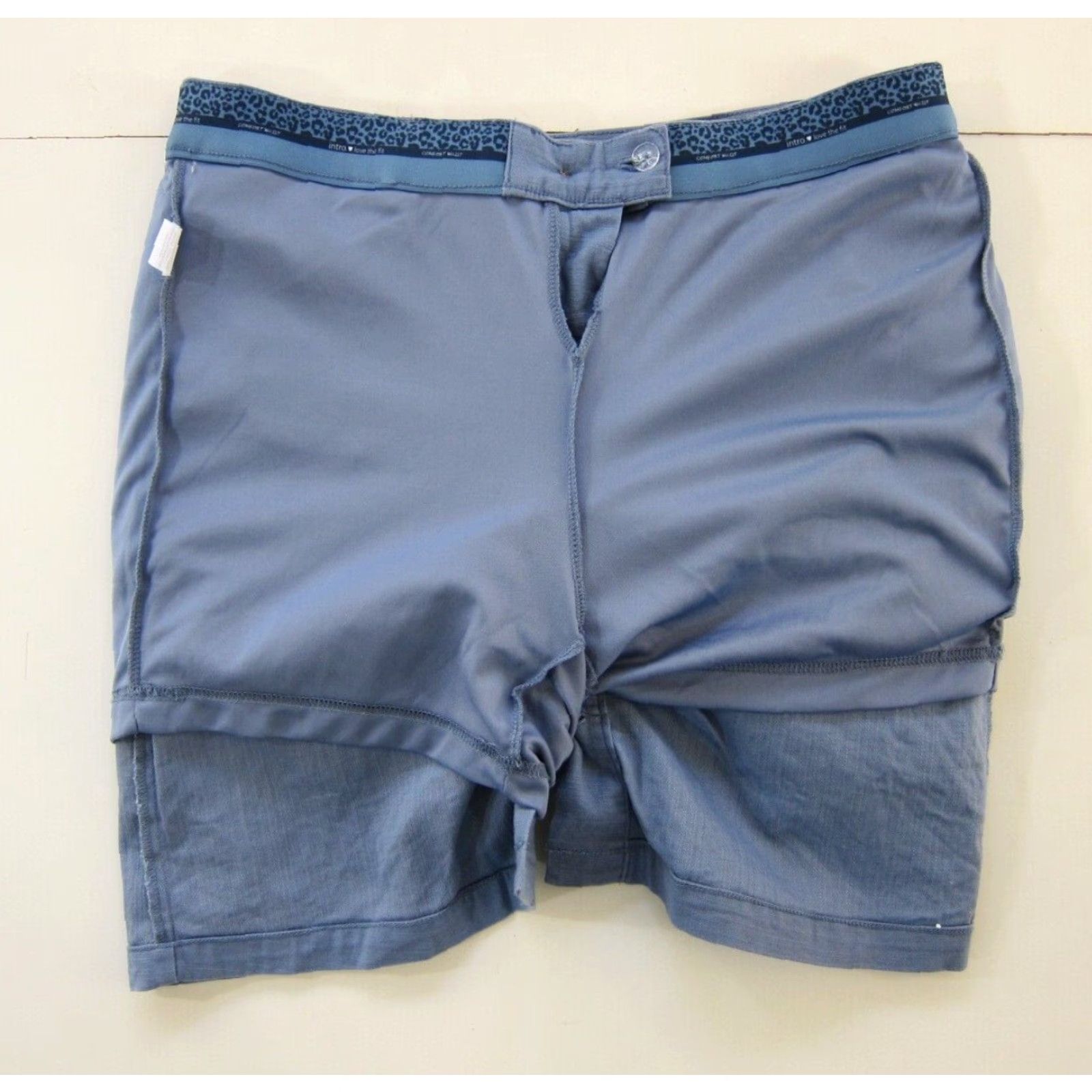 Vintage Intro Love The Fit Blue Cotton Stretch Button Pocket Skirt Skort Women 10 Size 32" / US 10 / IT 46 - 5 Thumbnail
