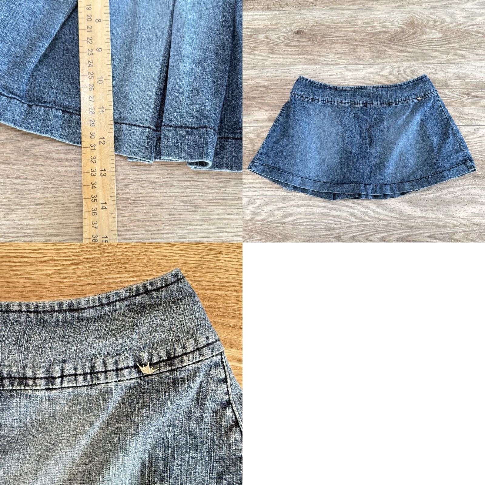 Denime VINTAGE Duchess Denim Skirt Juniors Short Mini Pleated Cotton Blend Blue 11 Women Size 32" / US 10 / IT 46 - 8 Thumbnail