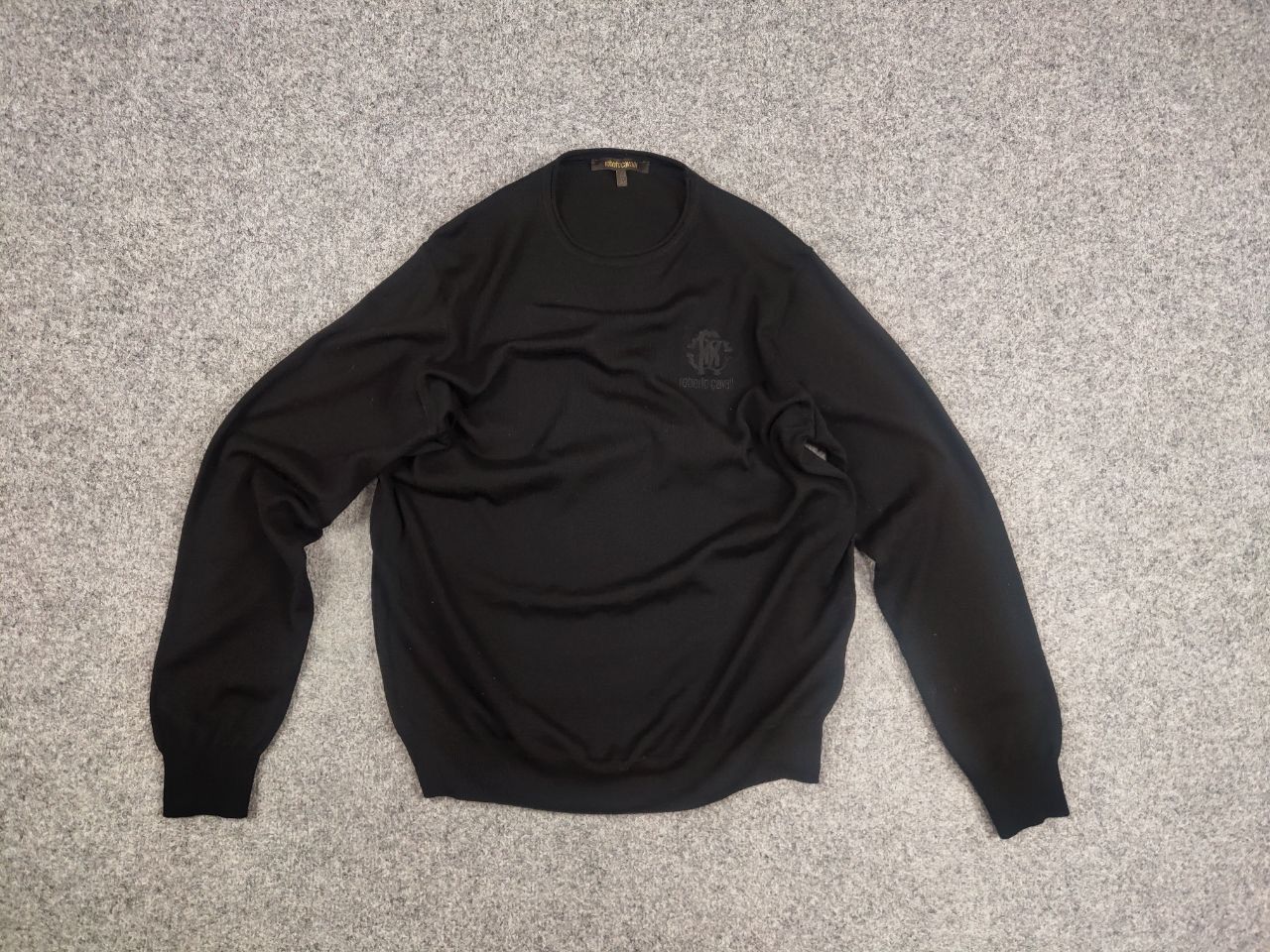 Roberto Cavalli Roberto Cavalli Lana Wool Classic Logo Black Light Sweater Size US M / EU 48-50 / 2 - 12 Thumbnail